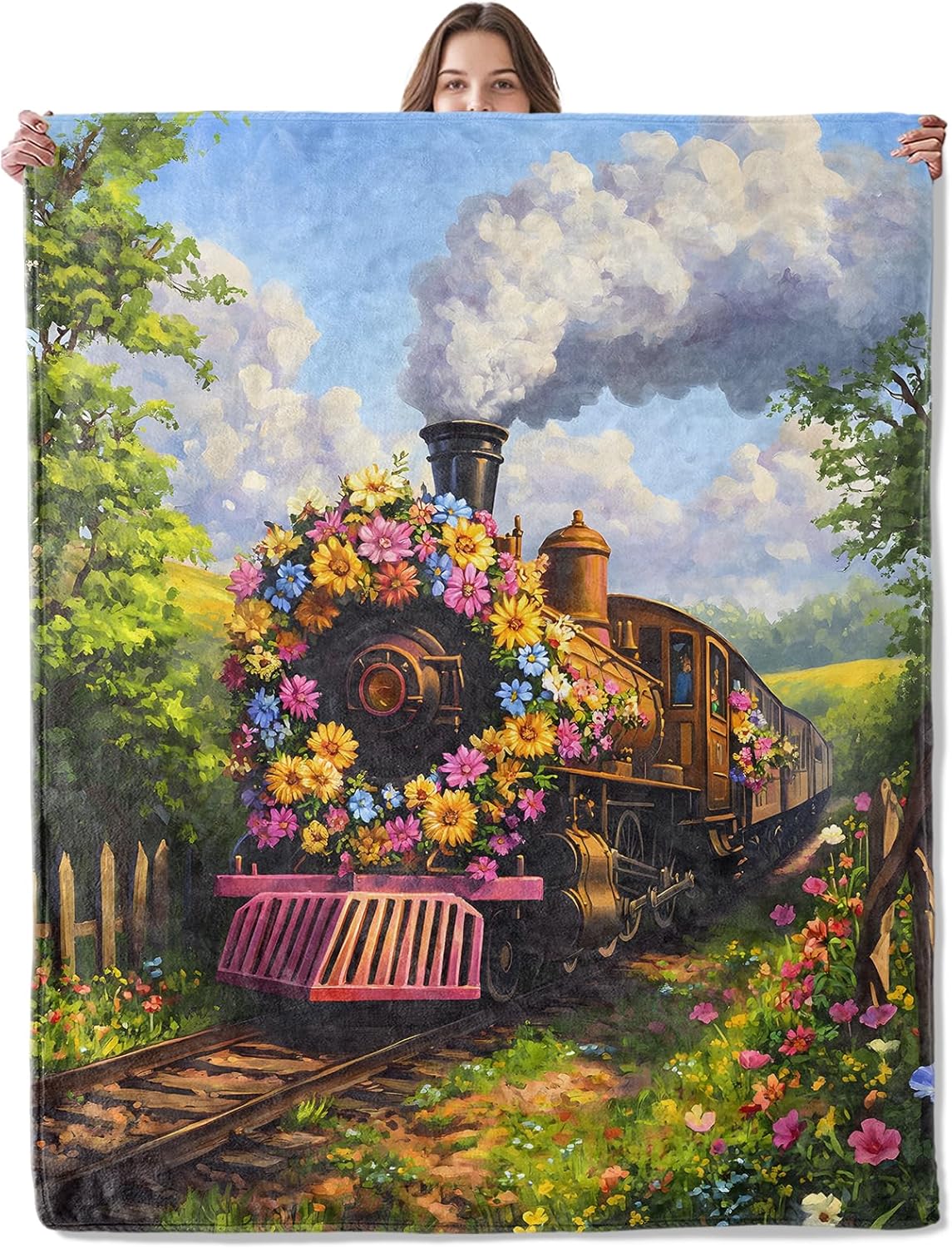 Aurora Forest Night Blanket, Lightweight Comfy Starry Sky Scenic Blankets for Couch Sofa Bedroom, Soft Plush Travel Flannel Throw Blanket Gifts for Adults Kids Women, Home Decor 80×60in