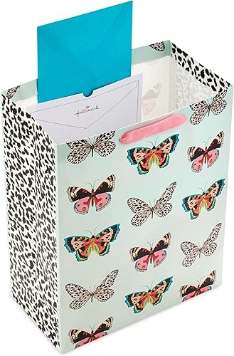 Miniatura 4 de Hallmark Bolsa de regalo grande de 13" con papel de seda (mariposas, verde menta, rosa, negro) para Pascua, Día de la Madre, despedidas de soltera,