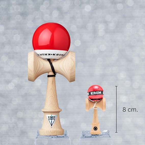 KROM Kendama MIKRO Red Mini Kendama Made of Beech Wood Fully playable Pocket Size for Beginners & pros
