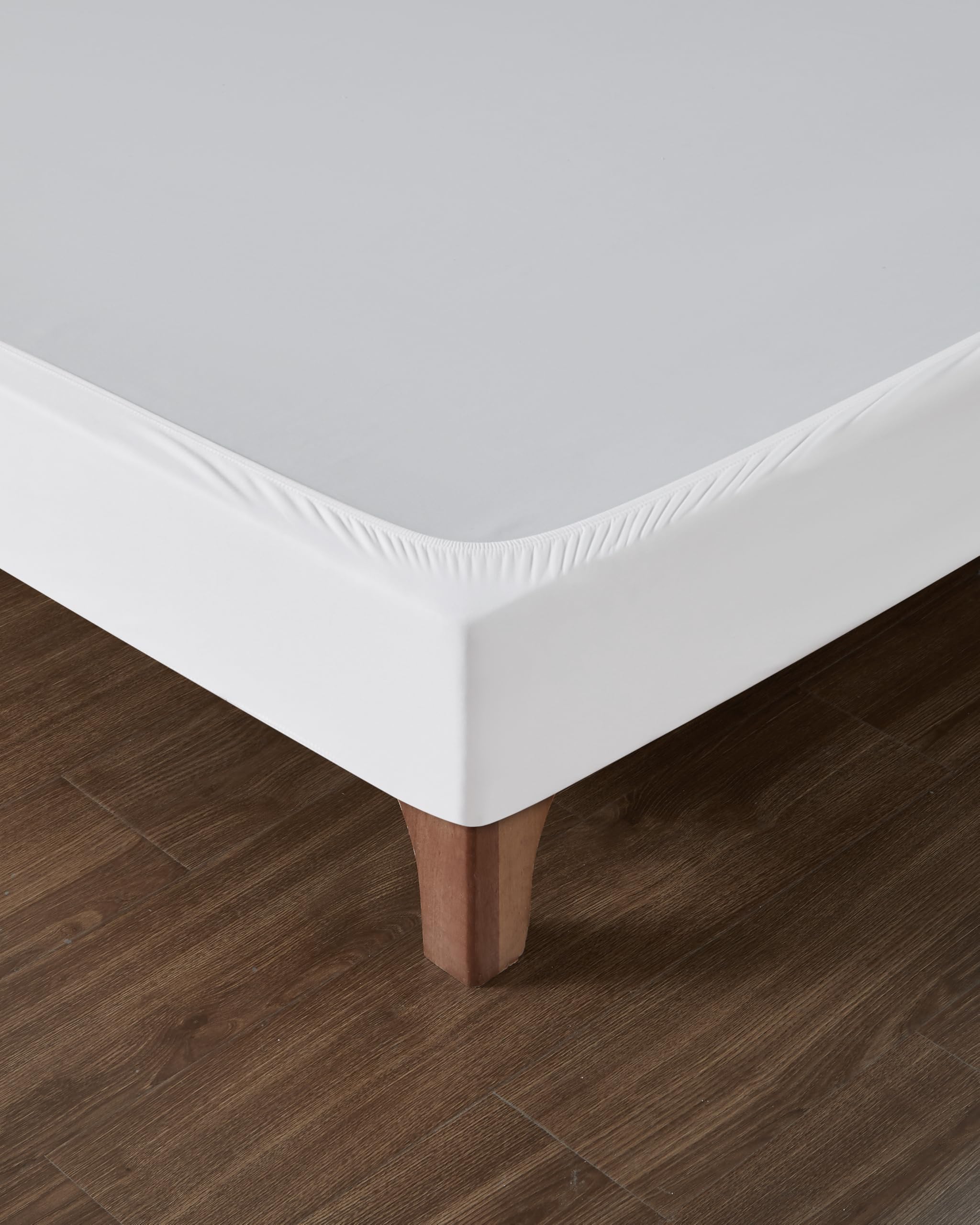 Dahlica Bed Base Cover 90 x 200 cm White - Soft and Stretchy Fabric - Impeccable Look - Easy to Install