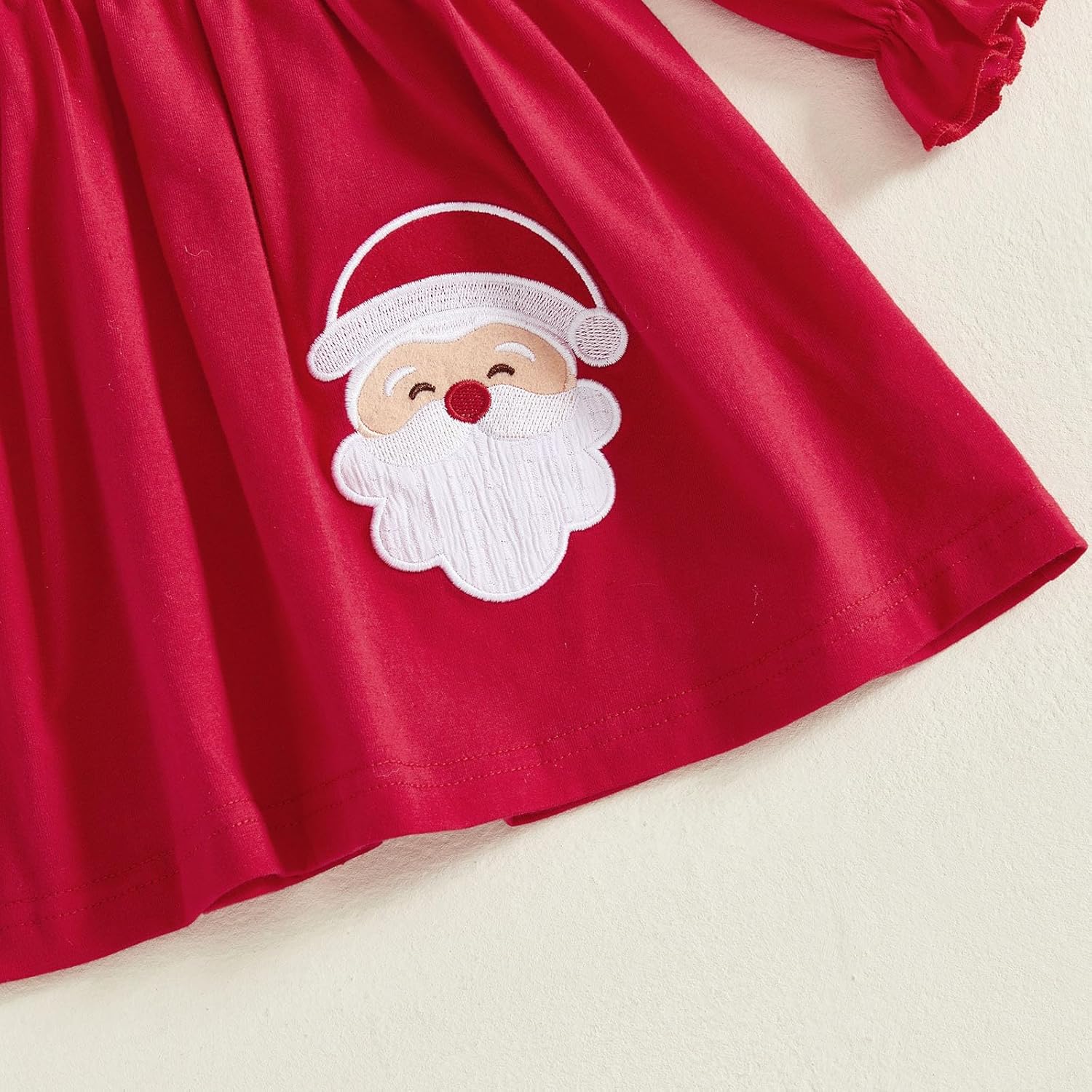 Cute Baby Girls Santa Christmas Dress Long Sleeve A Line Ruffles Embroidery Toddler Girl Xmas Outfit - Image 7
