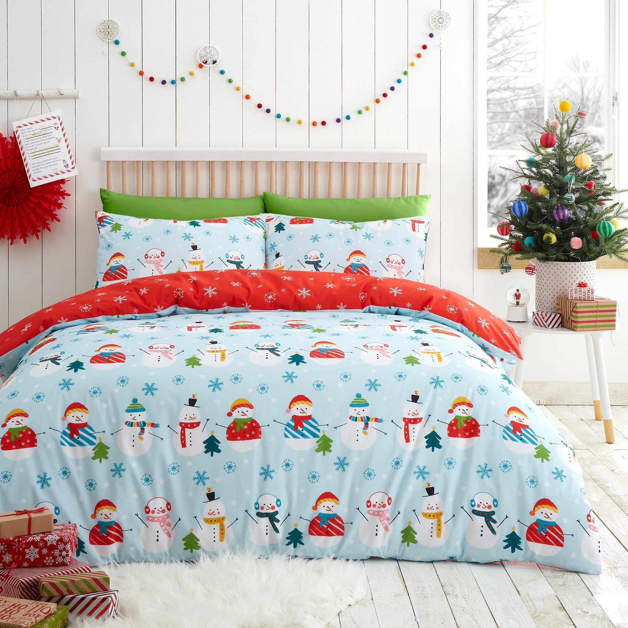 Fusion Christmas Snowman Easy Care Duvet Cover Set from B&Q