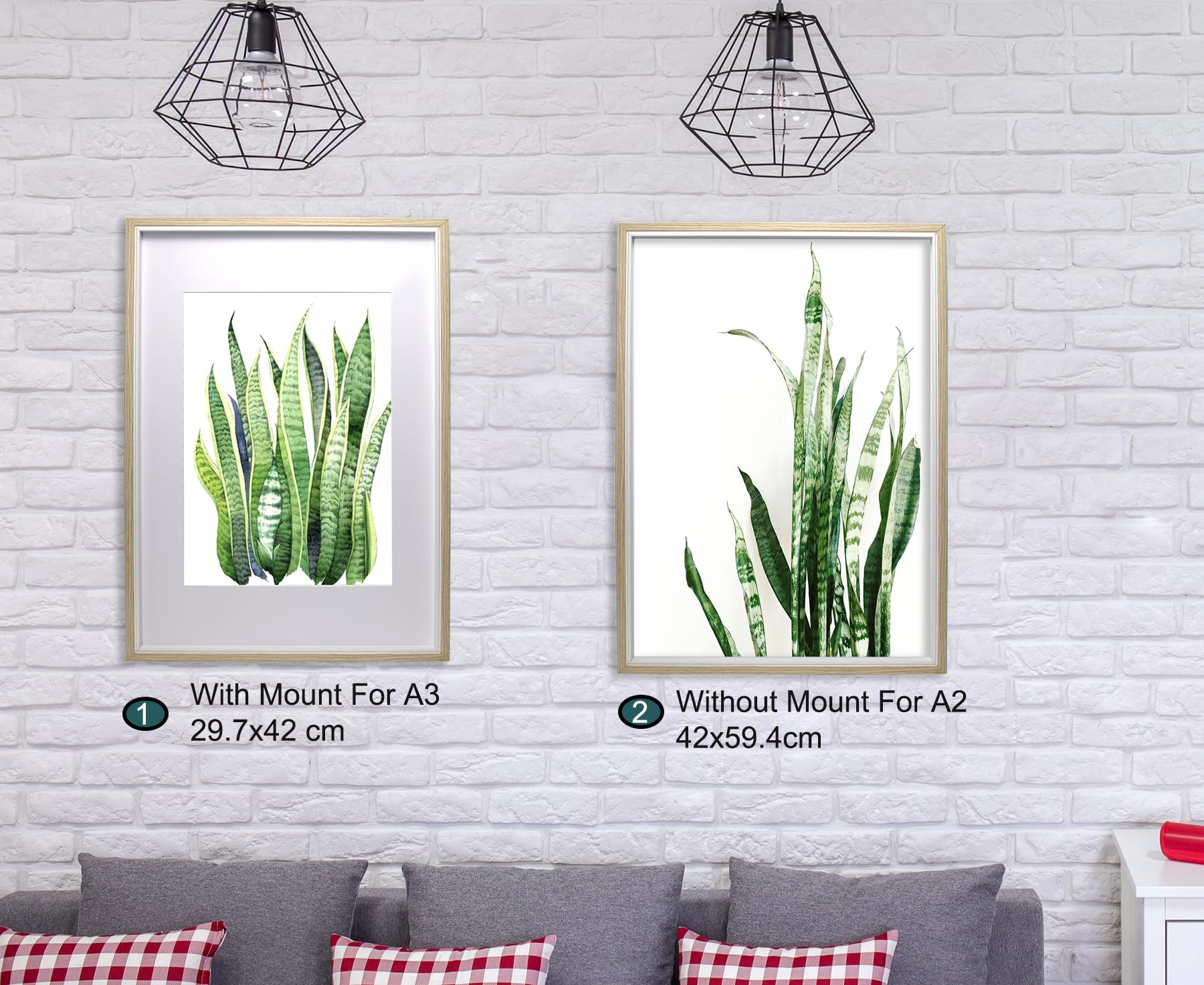 YiPinYin A2 (42 x 59,4 cm) zweifarbige Bilderrahmen mit Passepartout für A3 (29,7 x 42 cm), 3 Stück, A2-Holzoptik, Posterrahmen mit Passepartout, A3-Fotorahmen