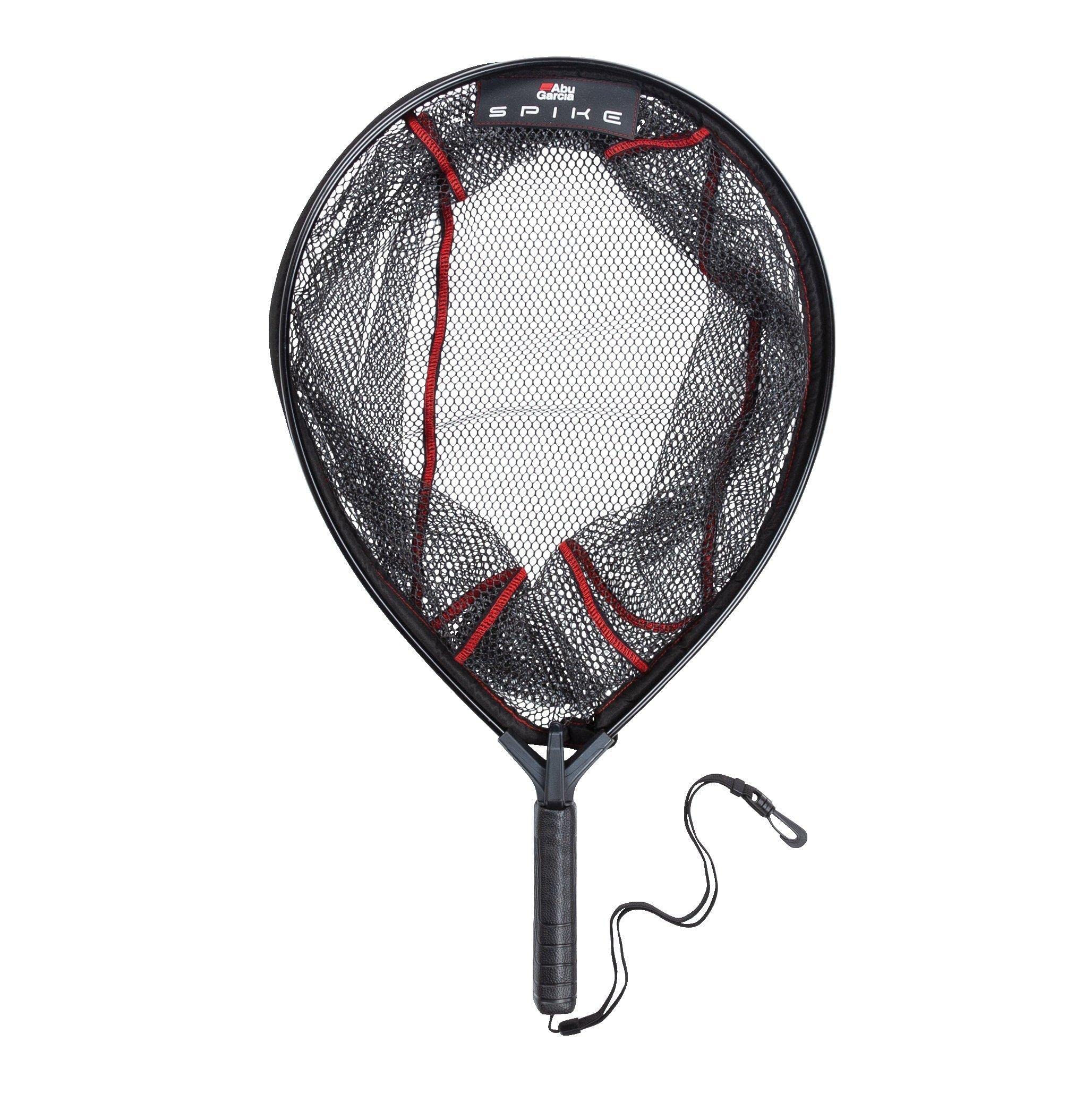 Abu Garcia Spike Landing Net With Gummed Fine Mesh, Floating Frame and Designed for Predator Fishing For Trout, Perch, Zander, Black