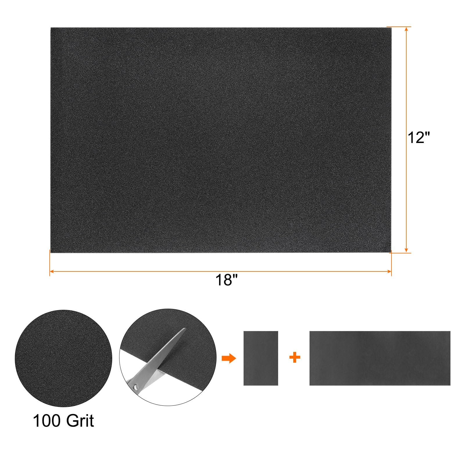 QUARKZMAN 20 Pezzi Carta Vetrata Grana 100 18 X 12 Pollici Supporto Impermeabile Carburo Di Silicio Per Levigatura Umido/Secco Finitura Legno Metalli Lucidatura Auto