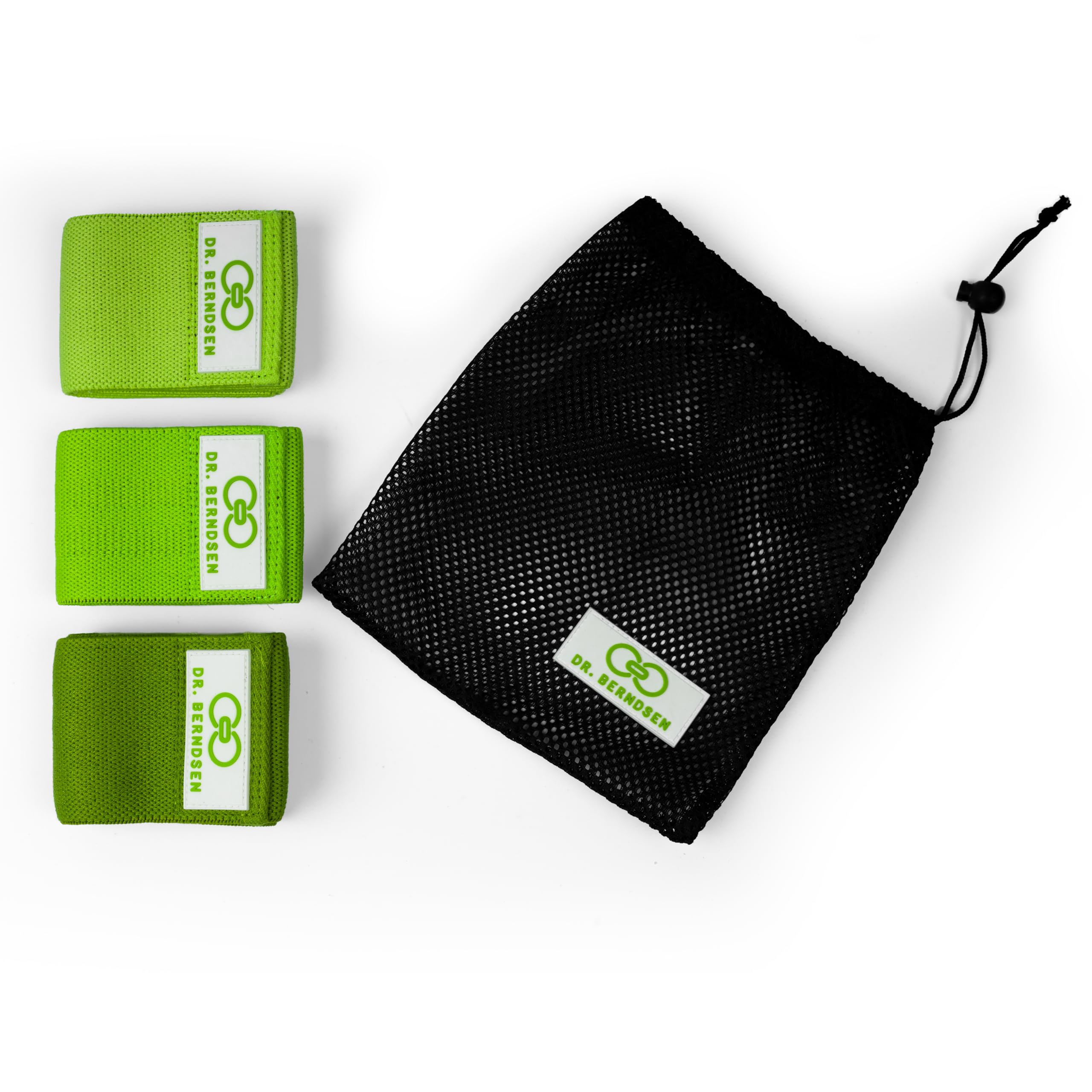 FlexBand Trio 3 Resistance Levels: Light, Medium, Strong, Training Band for Muscle Strength and Flexibility