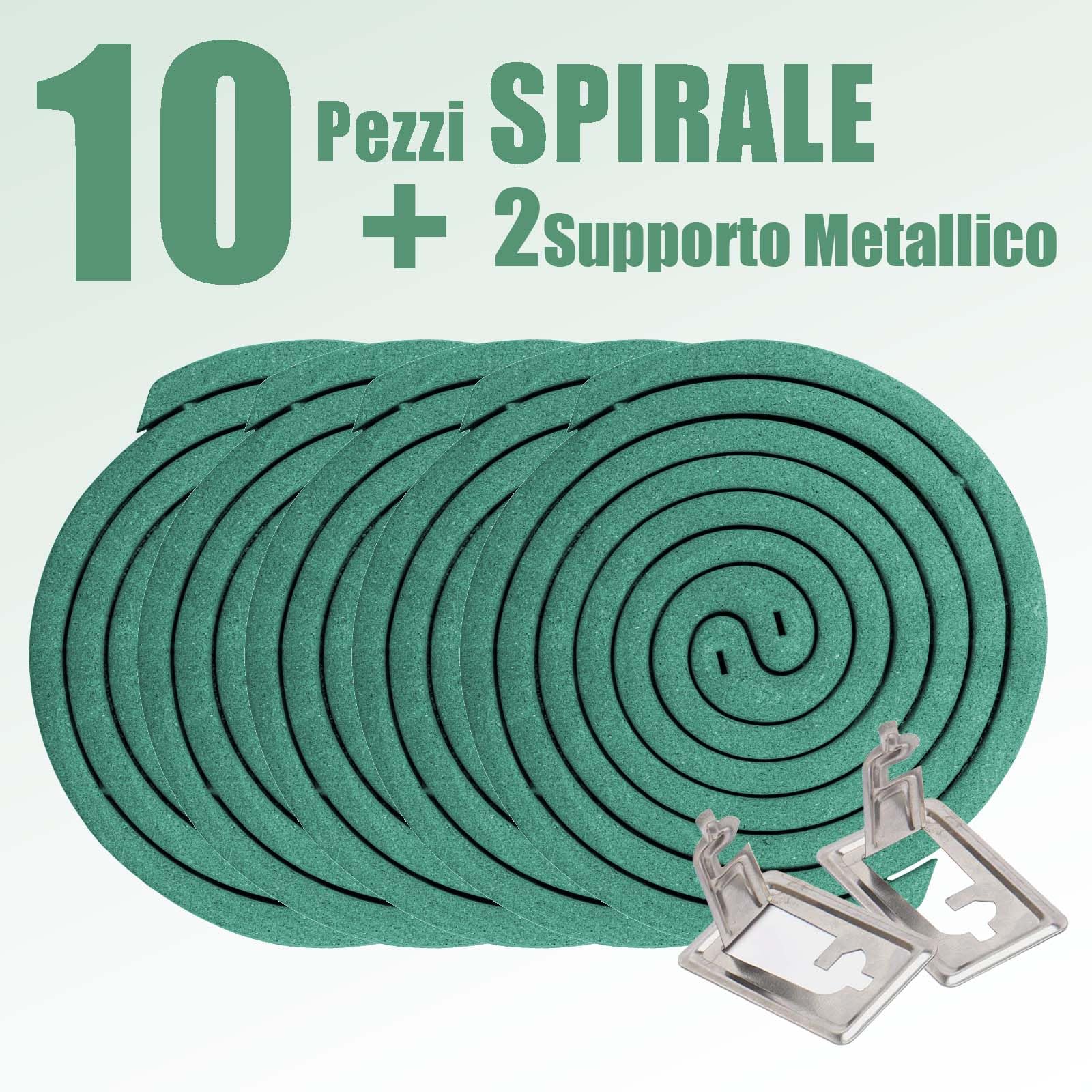Spirali Antizanzare, Confezione da 240 Spirali Efficaci fino a 6 Ore, MADE IN ITALY- Contro Zanzare Comuni e Tigre, classica di colore verde(24 Scatola Verde)