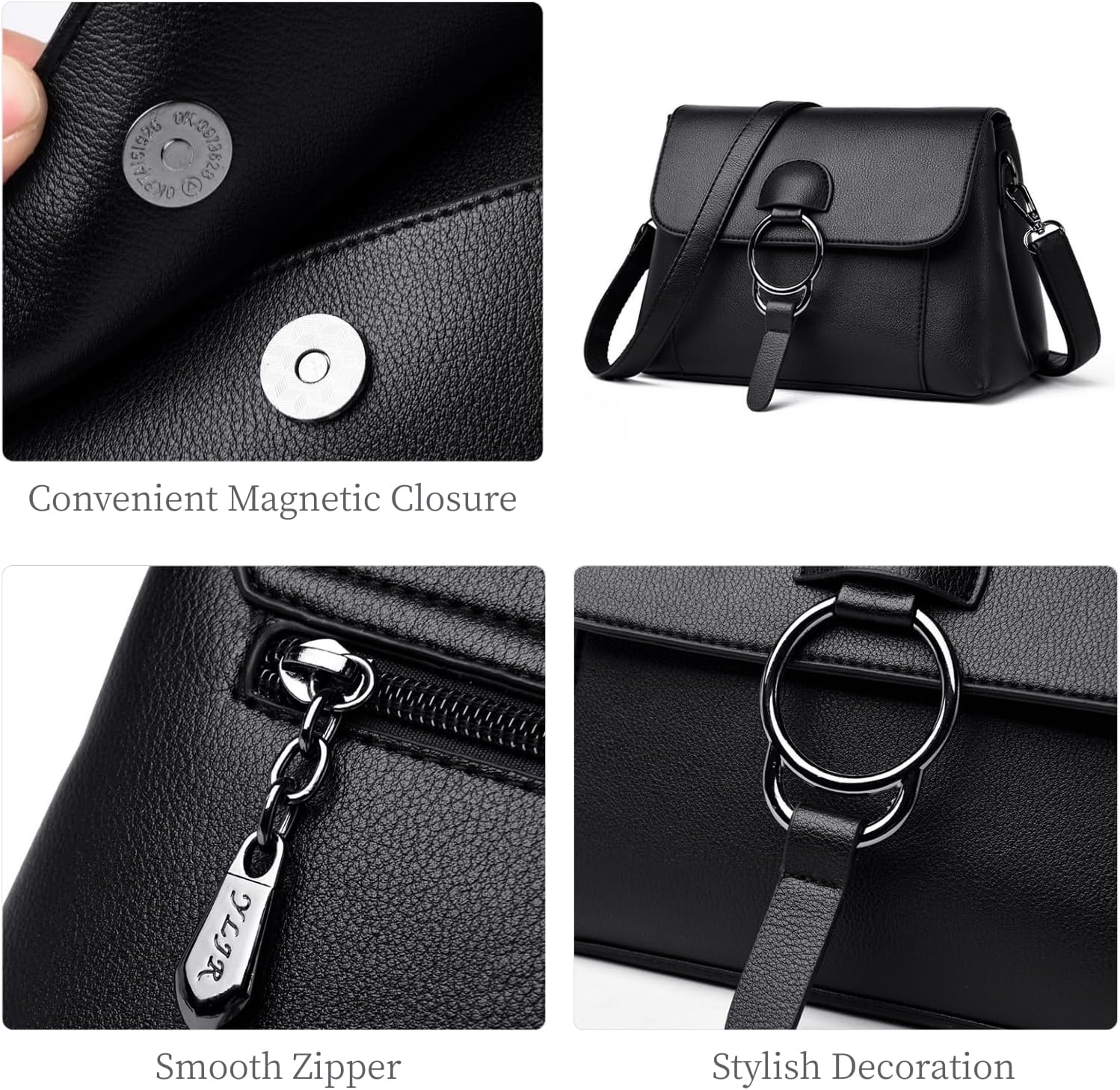 Women’s Leather Crossbody Handbag Multi-pockets Shoulder Bag Tote Purses and Handbags Hobo Tote Bag Top Handle Satchel - Image 5