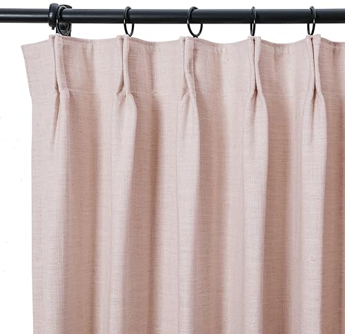 Miniatura 135 de Drapifytex Cortina plisada de lino sintético, cortina para oscurecer la habitación, 56 pulgadas de ancho x 96 pulgadas de largo, cortina de cobre 26