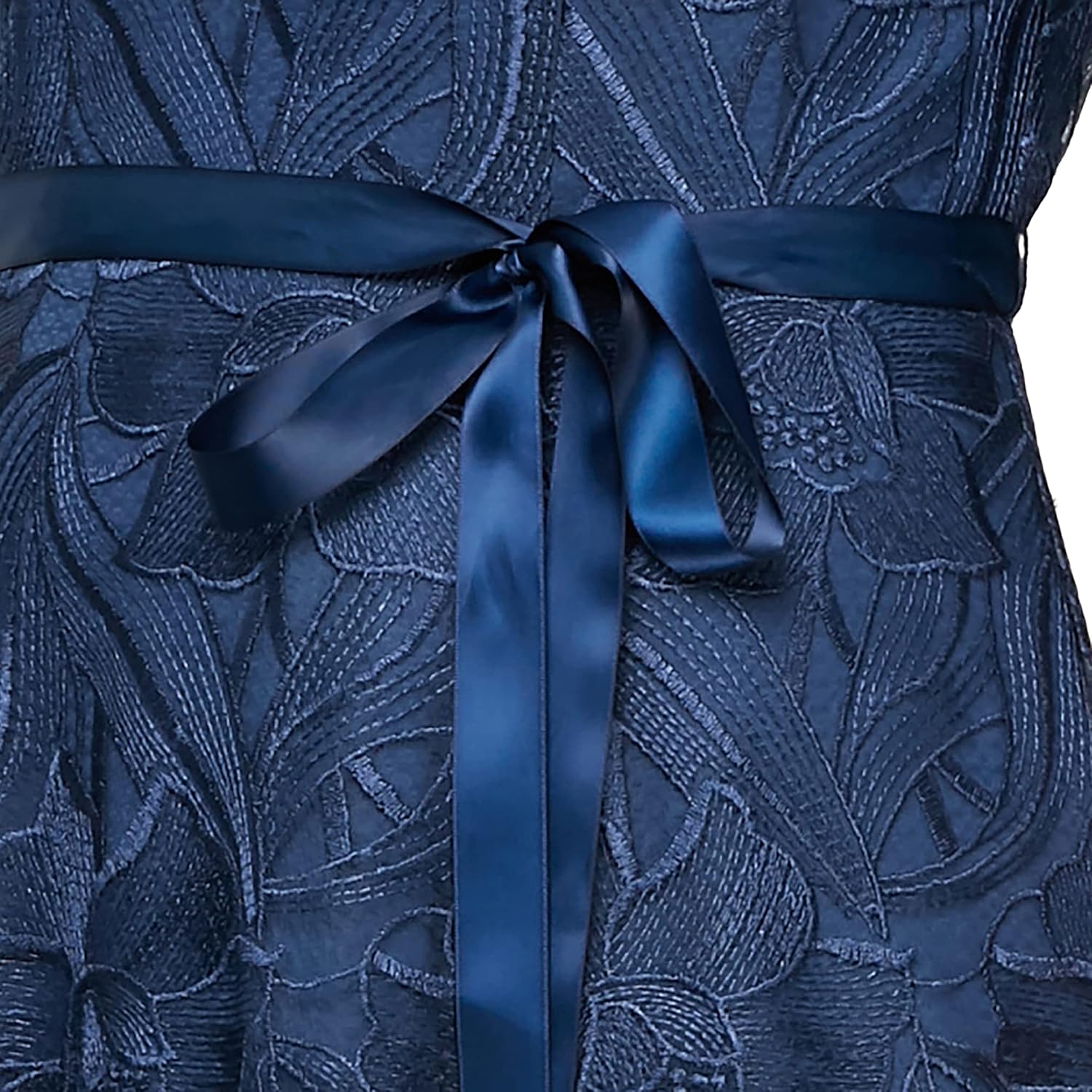 Alex Evenings Womens Tea Length Embroidered Cocktail Dress with Illusion Sleeves, Wedding Guest (Petite and Regular Sizes) - Image 3