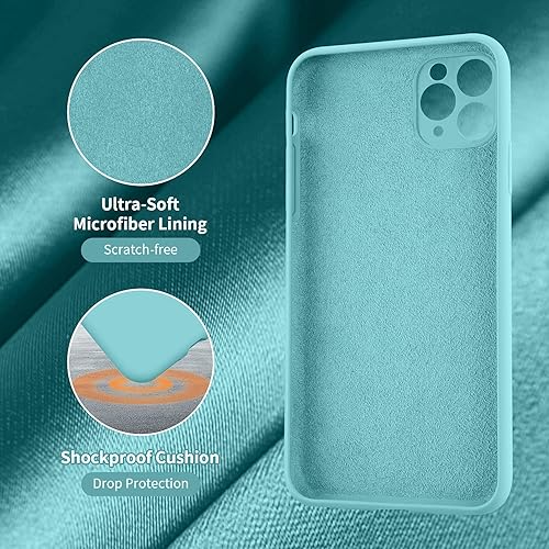 Miniatura 6 de Cordking Funda diseñada para iPhone 11 Pro, funda de silicona ultra delgada a prueba de golpes con forro de microfibra suave antiarañazos,