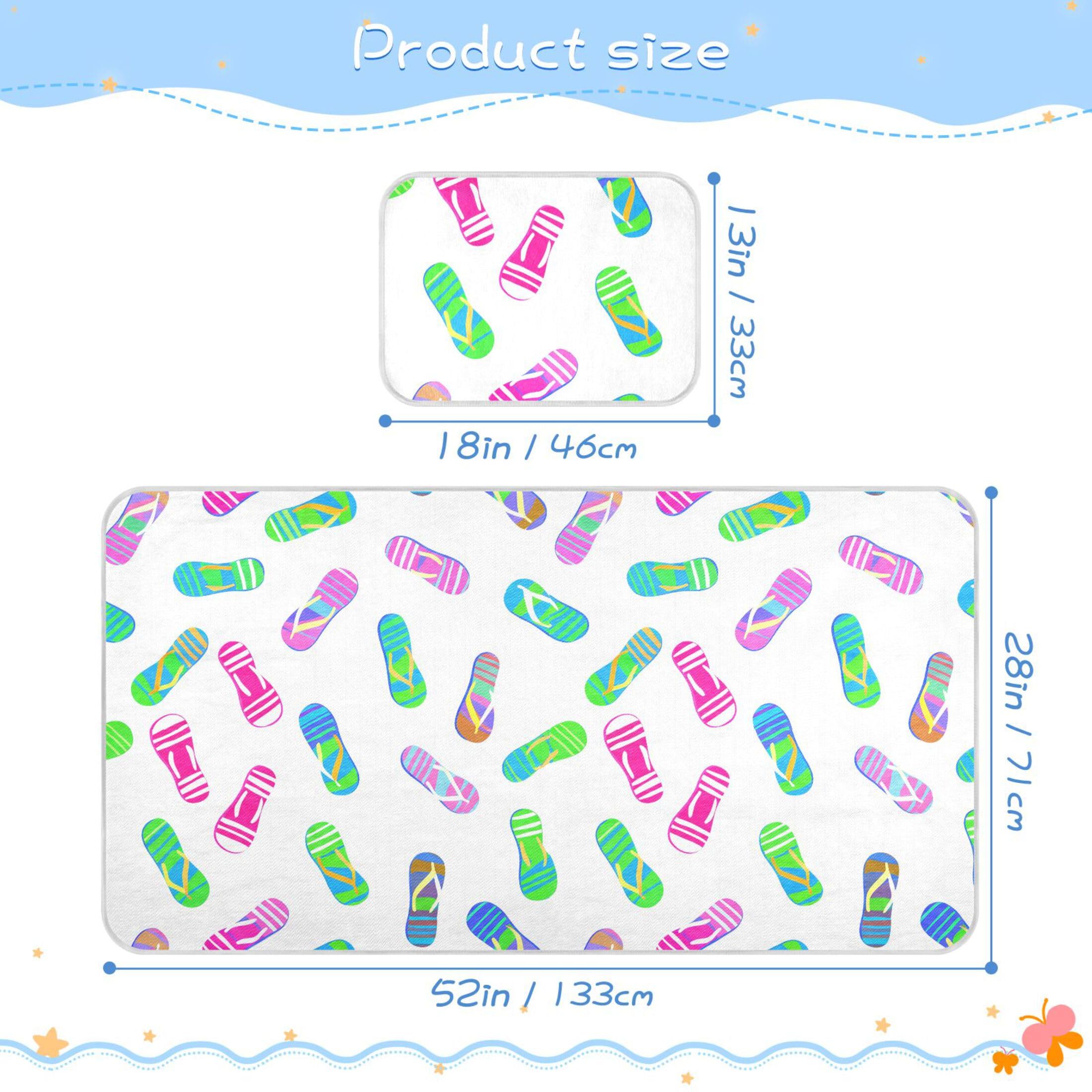 Takiito Flip Flops Baby Cooling Mattress Pad, Soft & Breathable Cooling Mat Keep Baby Cool in Summer 28x52 in, Nursery Essential