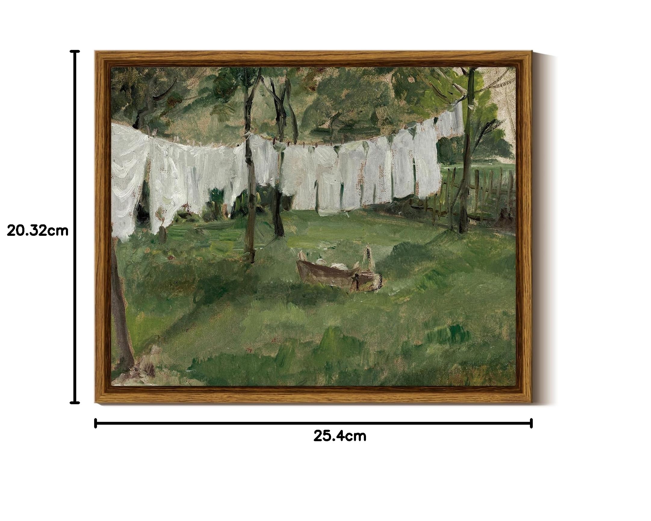InSimSea Framed Wall Art for Living Room for Living RoomVintage Laundry Room Art Print Antique Oil Painting Country Landscape Vintage Wall Art Canvas for Bedroom OfficeGallery 11x14in — view 8