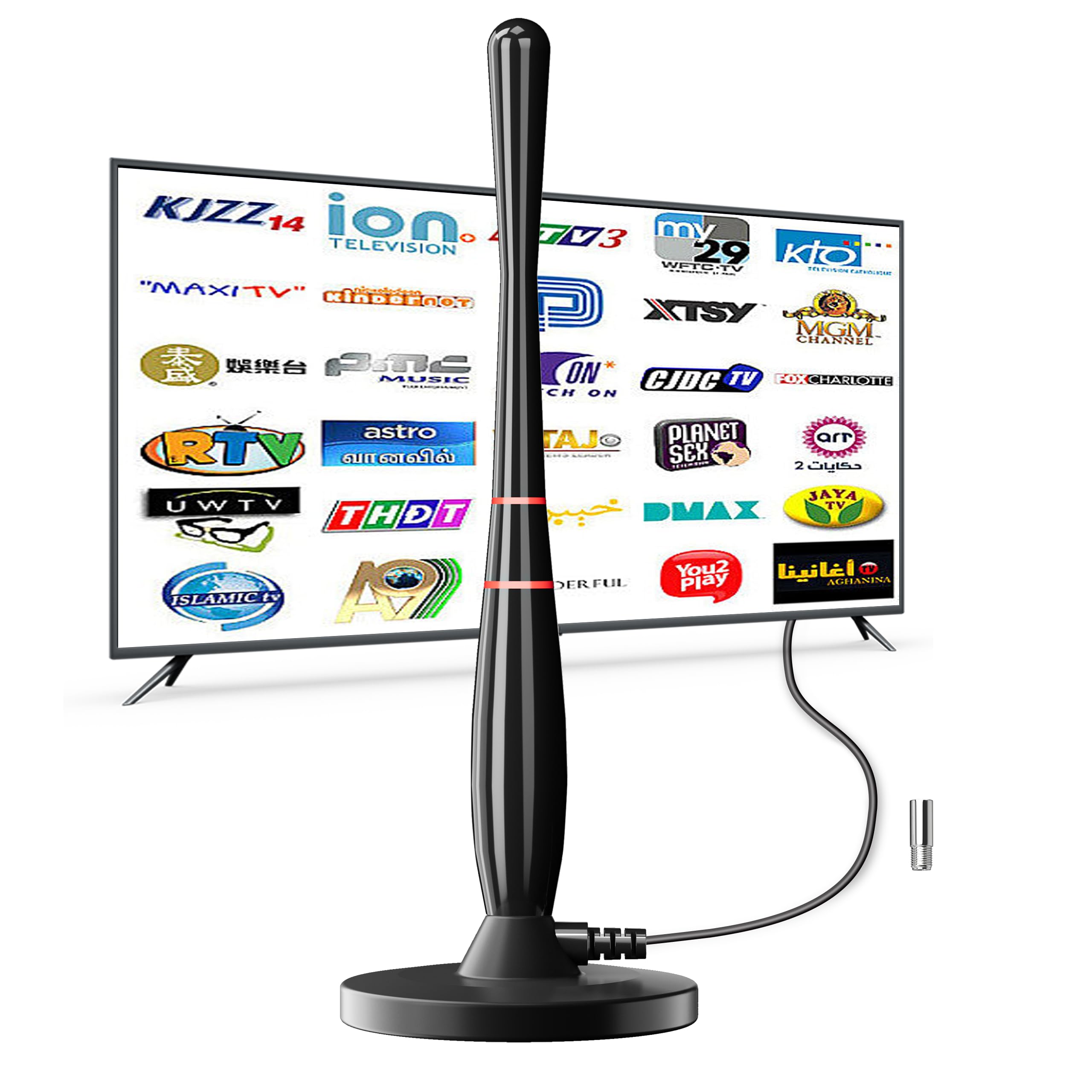 TV Antenna Indoor, HDTV Antenna for Smart TV and All TV,Support 4K 1080p with Signal Booster can Reach up to 300 Miles [ Latest Upgrade ]