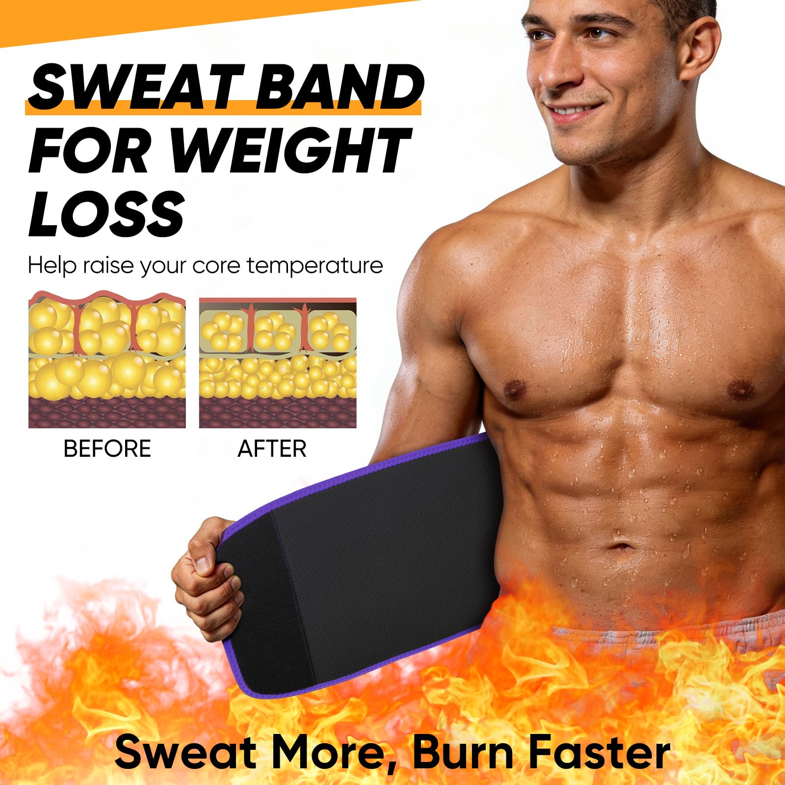 APEXUP - Entrenador de cintura para mujer, grasa del vientre inferior, banda de sudor para hombres, envoltura de estómago, recortador de cintura con soporte lumbar extraíble