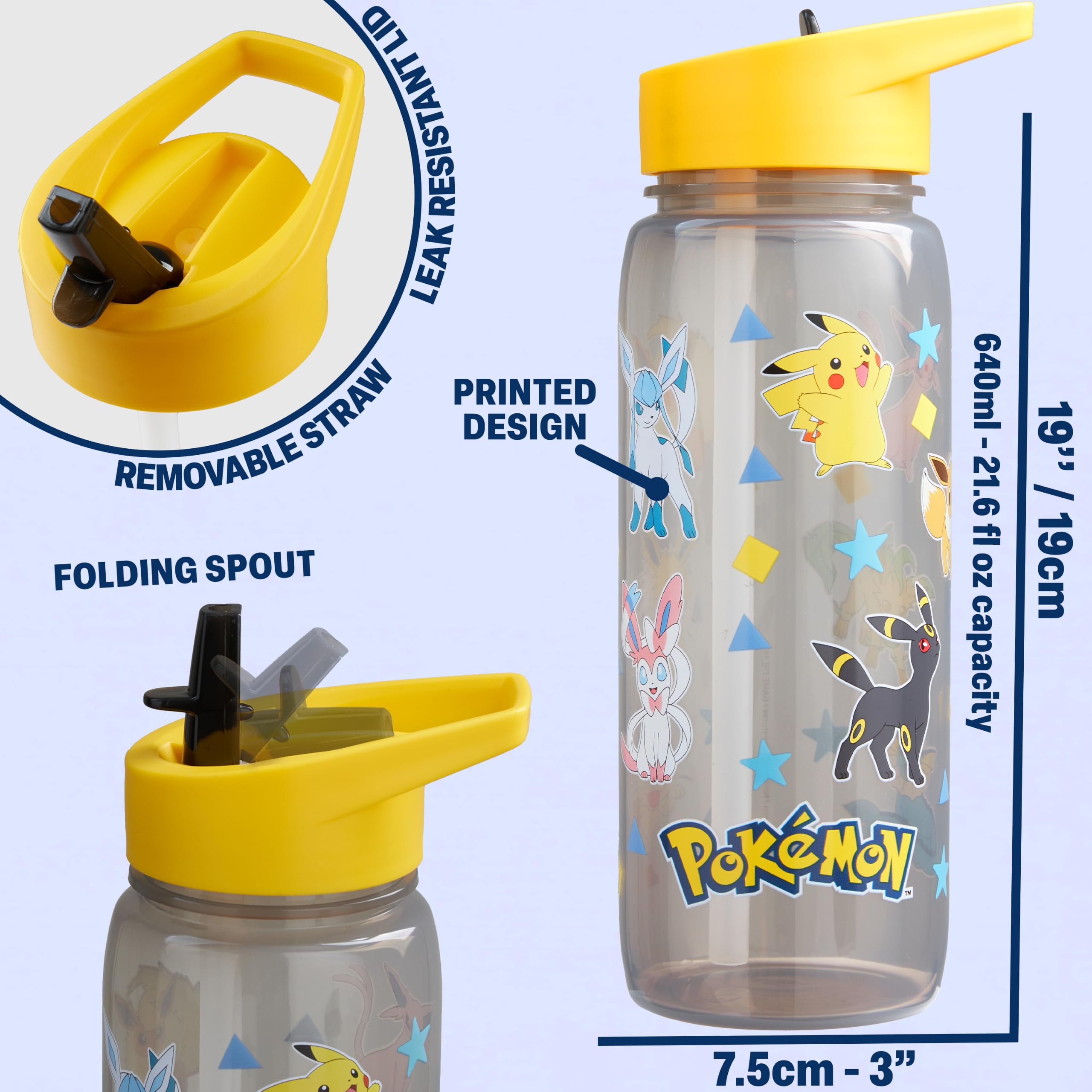Get Trend Pokemon Fiambrera Niños con Botella 640 ml Set, Bento Box 1,75 L con Compartimentos, Apta para Lavavajillas y Microondas, Libre de BPA, Lunch Box Escolar Colegio y Ocio (Multi Pokemon)