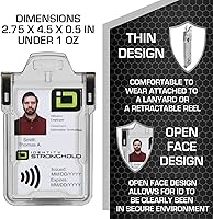 Vista 2 de Identity Stronghold Tarjetero seguro con bloqueo RFID para 1 tarjeta - Tarjetero de identificación de plástico duro resistente - Moldeado