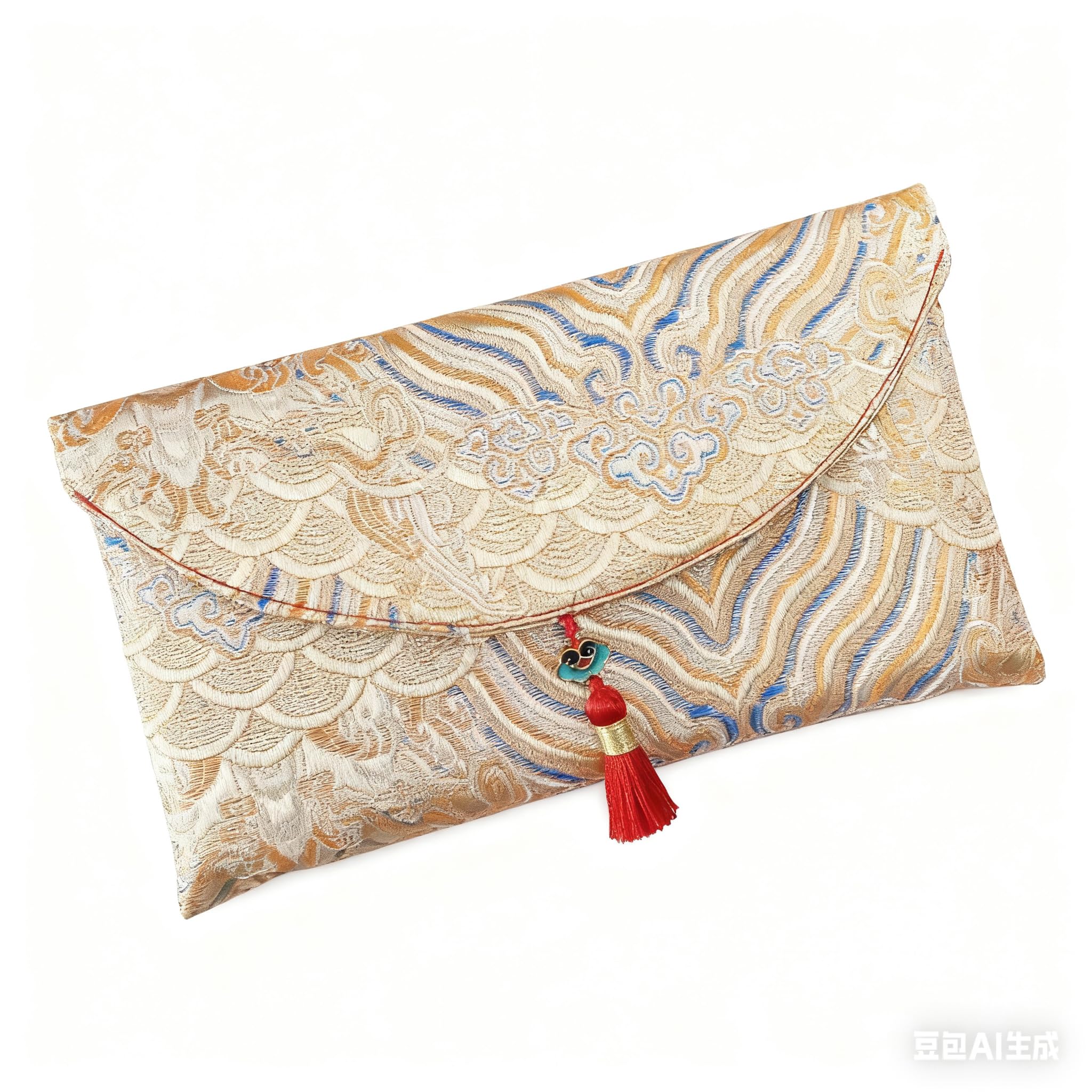 LQHZC 慶弔両用 ふくさ 袱紗 マグネット留め 刺繍入り 祥雲モチーフ ちりめん風布地 ふくさ香典袋 結婚式 お葬式 香典祝儀袋18×10.5cm (洋ナシイエロー)