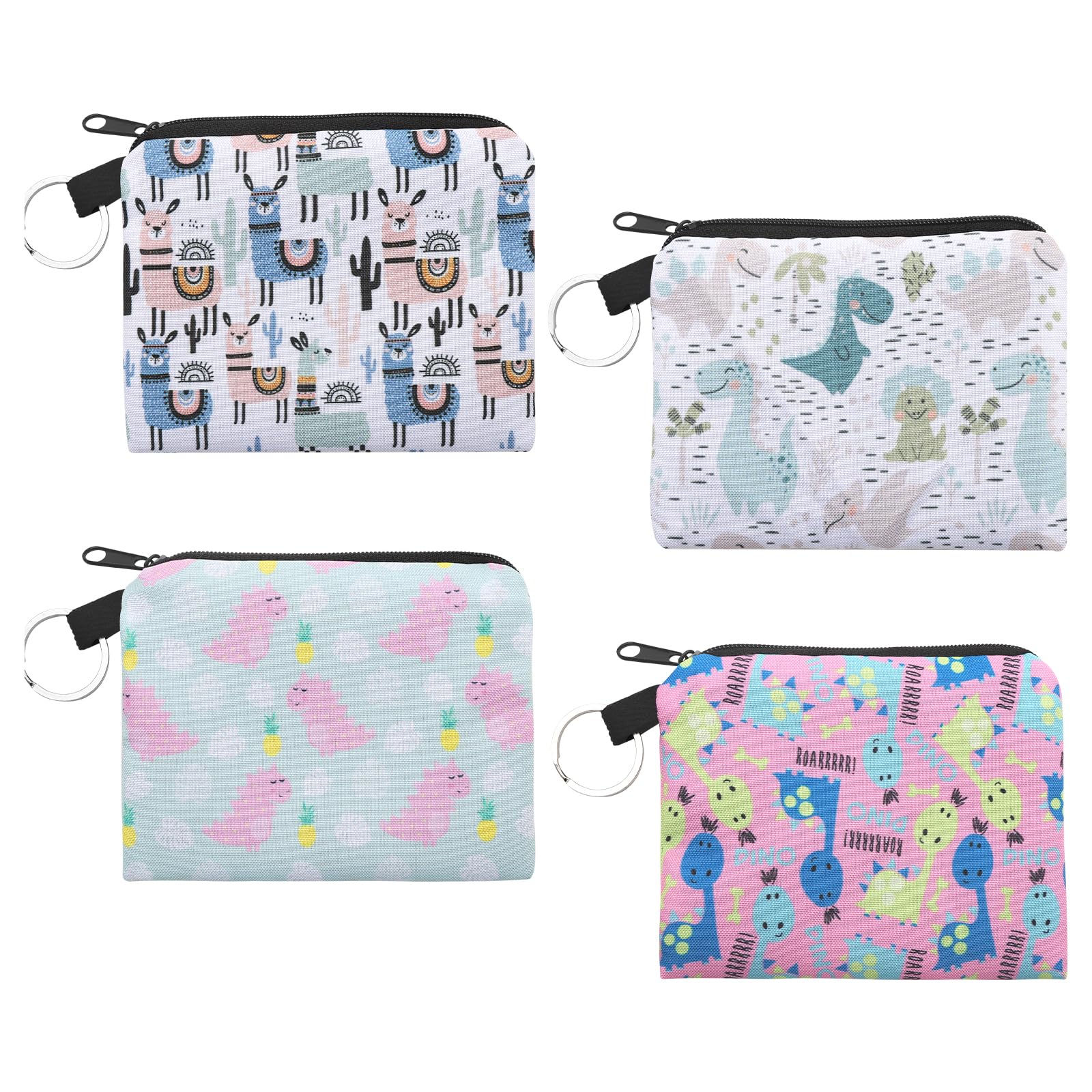 Portamonete Animaletti In Tela - Set 4 Pezzi Con Cerniera Per Monete E Carte - Foto 6