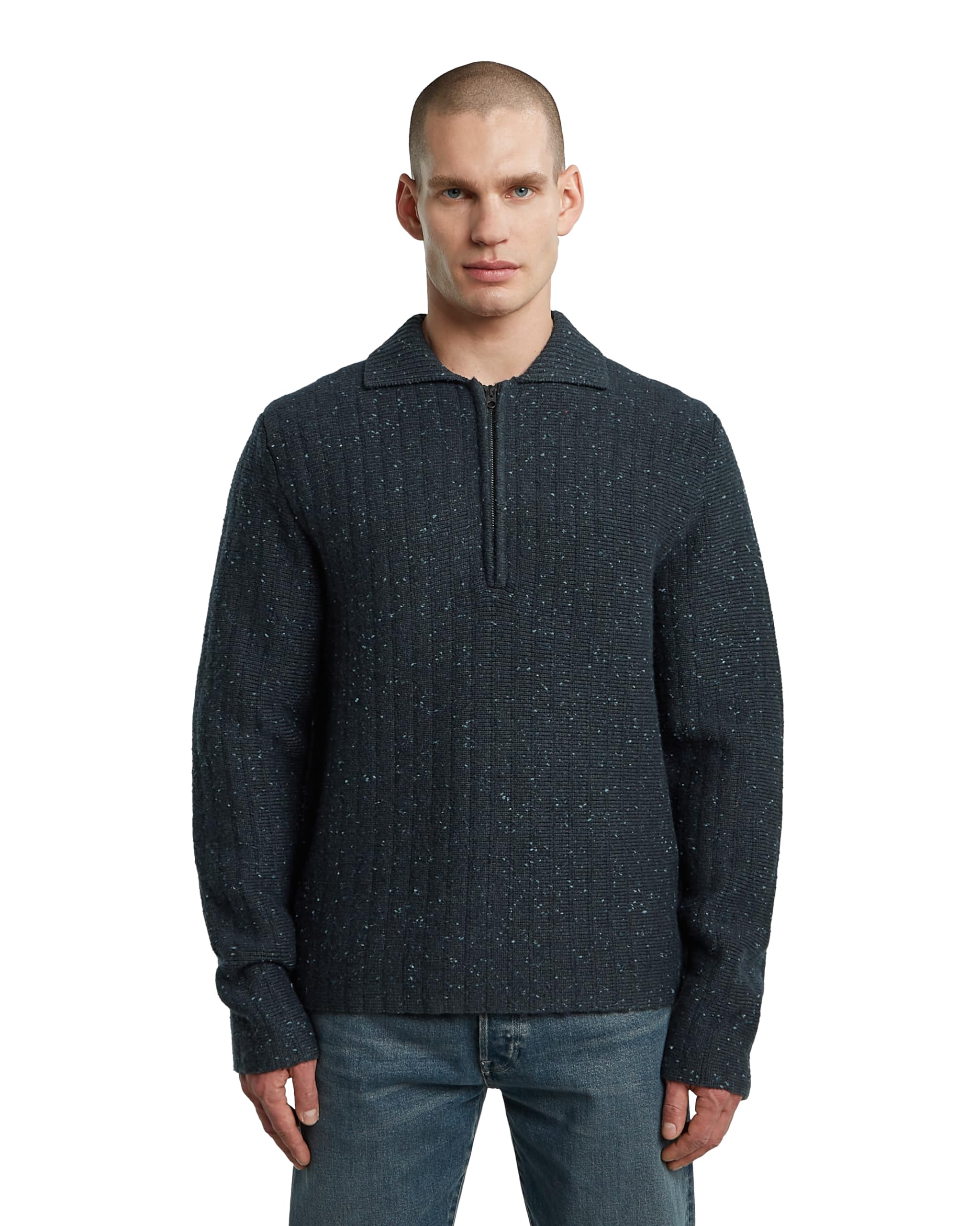 G-Star Herren Polo Collar Half Zip Knit Sweater
