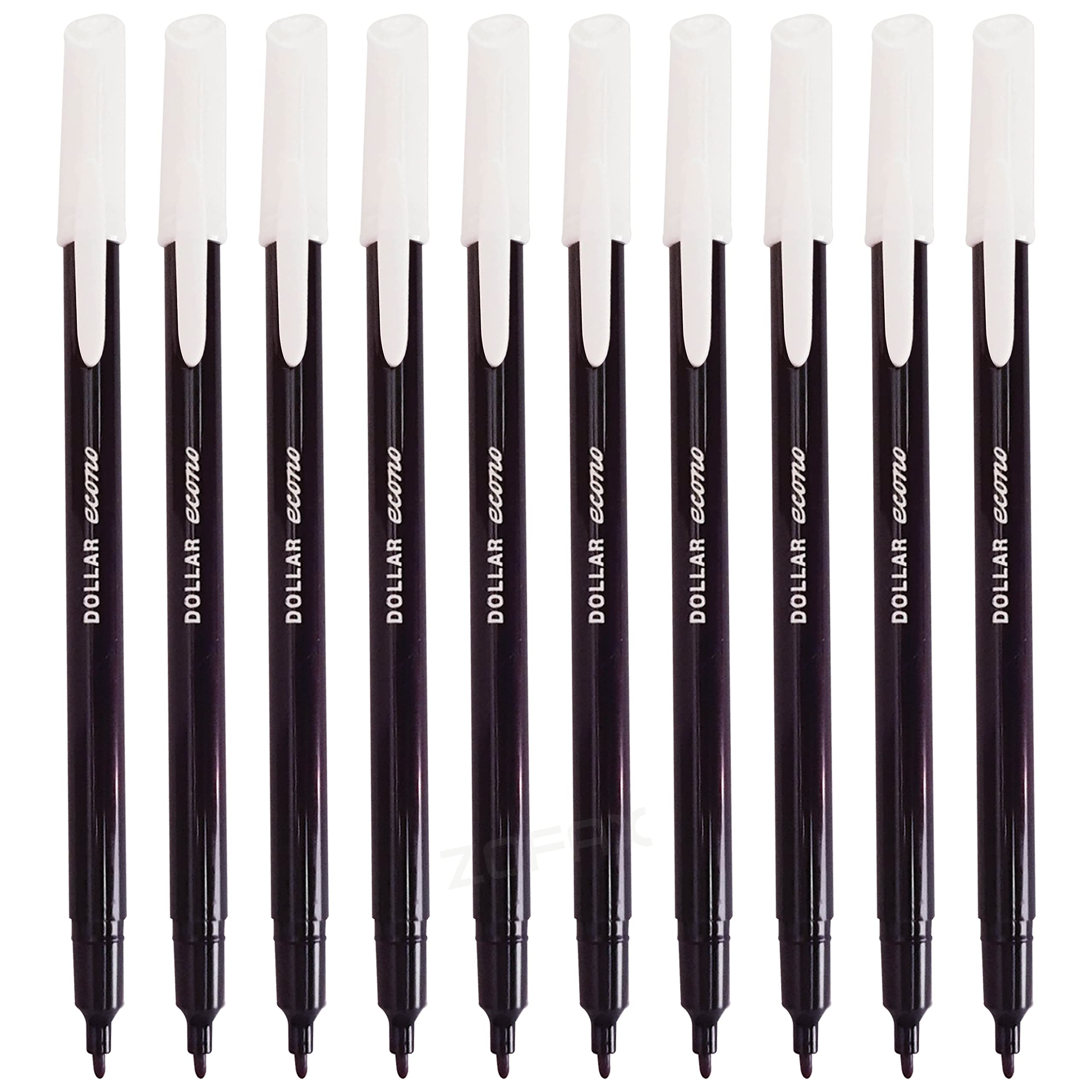 DOLLAR Econ-X Felt Tip Colouring Pens, BLACK, Fine Point, Pack of 100, Ideal for Colour Write Draw Sketch Mark, Multipack for School Office Home Use