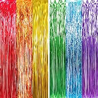 Vista 93 de GOER - Cortinas de tiras metálicas/oropel para fiestas, telón de fondo para fotos, cumpleaños, graduaciones, Año Nuevo, bodas, de 3.2 x 9.8 pies