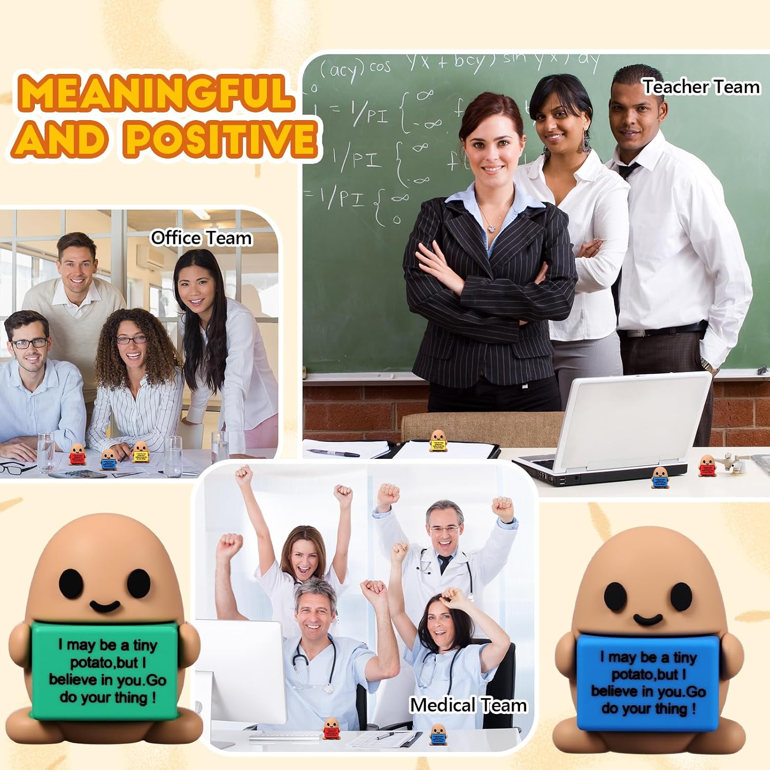 Gejoy 25 Pcs Mini Rubber Colorful Motivational Potato Toys Positive Figures image 5