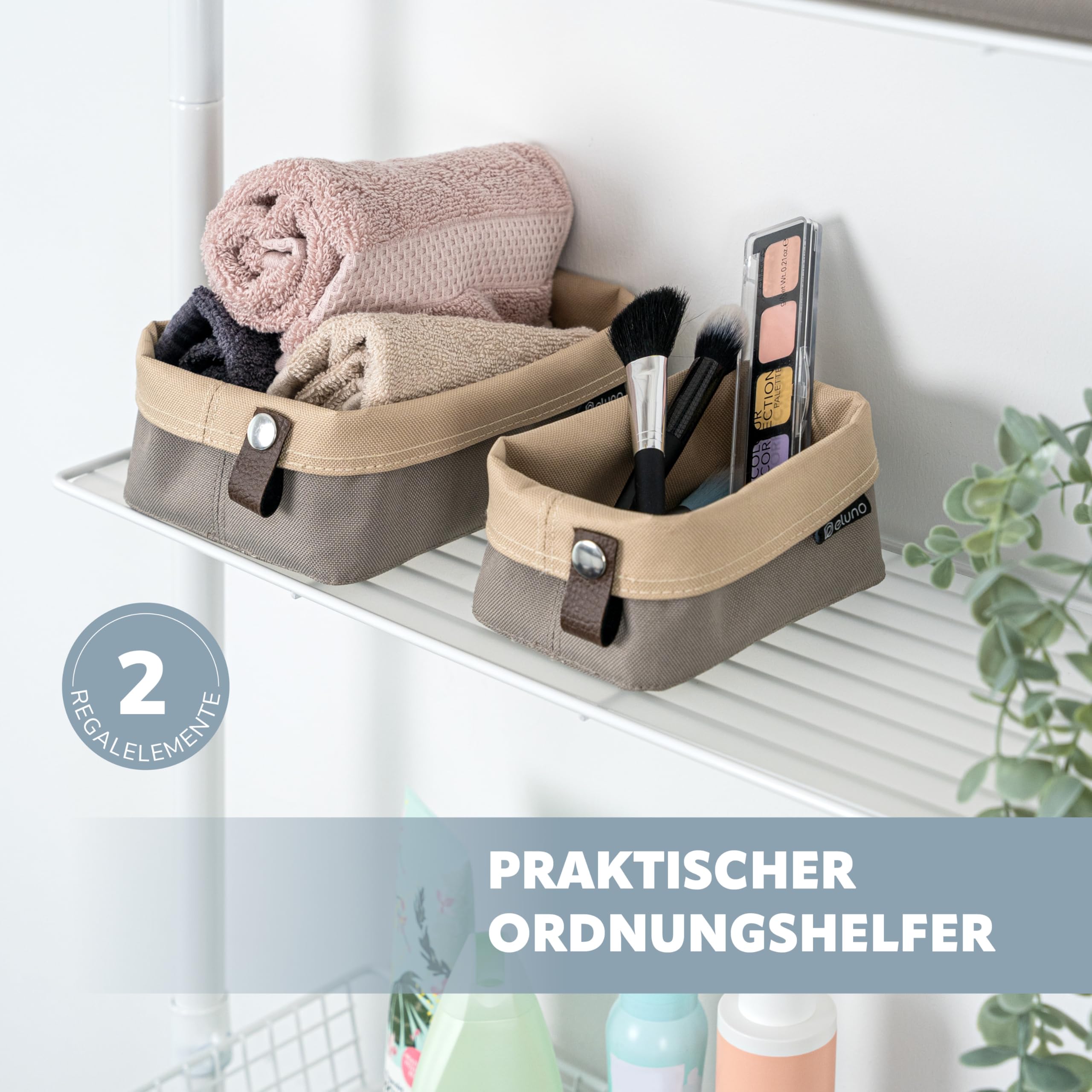 bremermann Teleskop-Regal mit 2 Körben 2 Ablagen, Badregal, Waschmaschinenregal, Allzweckregal für viele Wohnbereiche geeignet, Teleskop-Stange höhenverstellbar bis max. ca. 290 cm (Weiß)