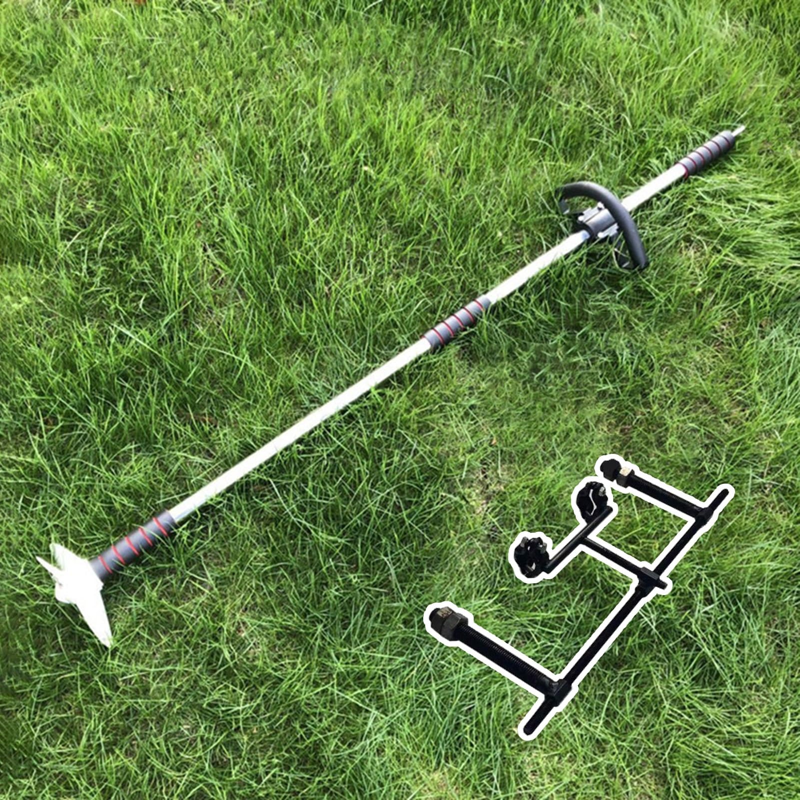 CMYUN Außenborder Akkuschrauber-Propeller, Metall-Hand-Trolling-Motor/Paddleboard-Kajak-Bohrpropeller, Notfall-Floß, Float-Tube-Boot, Motorruder(with Bracket,L-100cm(39 3/8"))