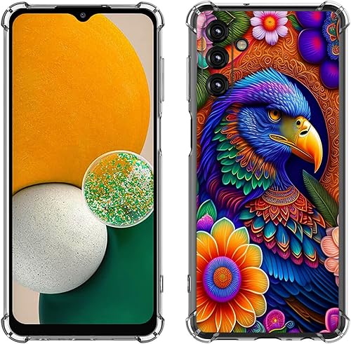 Miniatura 7 de Beaucov Funda para Galaxy A14 5G, protección contra caídas de flores de ciruelo, a prueba de golpes, funda protectora de cuerpo completo resistente