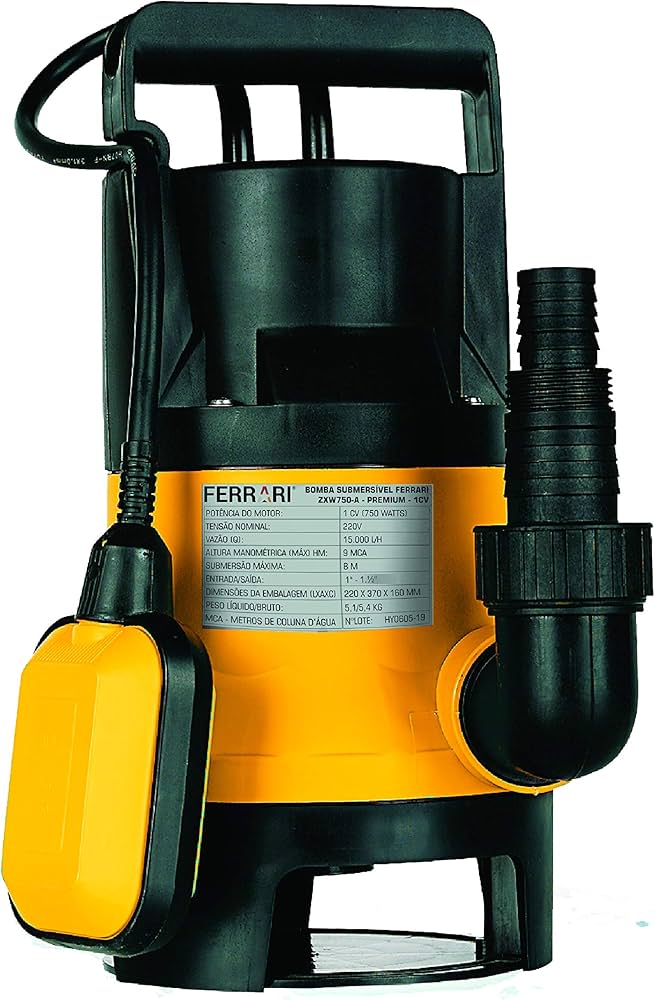 Bomba Submersível Ferrari Zxw750a-premium 1cv 220v Ferrari Amarelo Bomba Submersível Ferrari Zxw750a-premium 1cv 220v Ferrari Amarelo