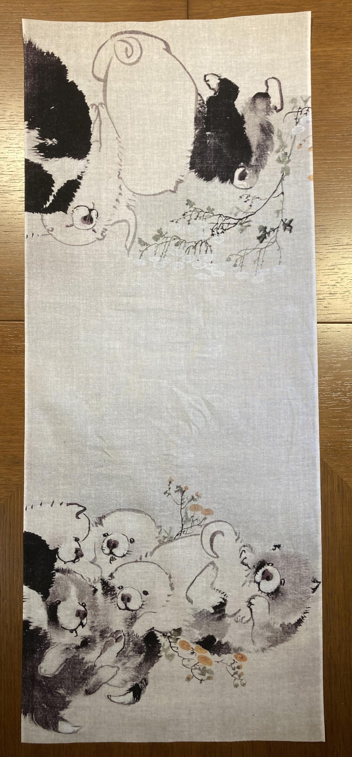 昭和レトロ✩花、雪、動物　家電　手ぬぐいセット　大量　まとめて　古布　100枚 Amazon｜古今東西 手ぬぐい 長沢芦雪 菊花子犬図 縦柄｜手ぬぐい