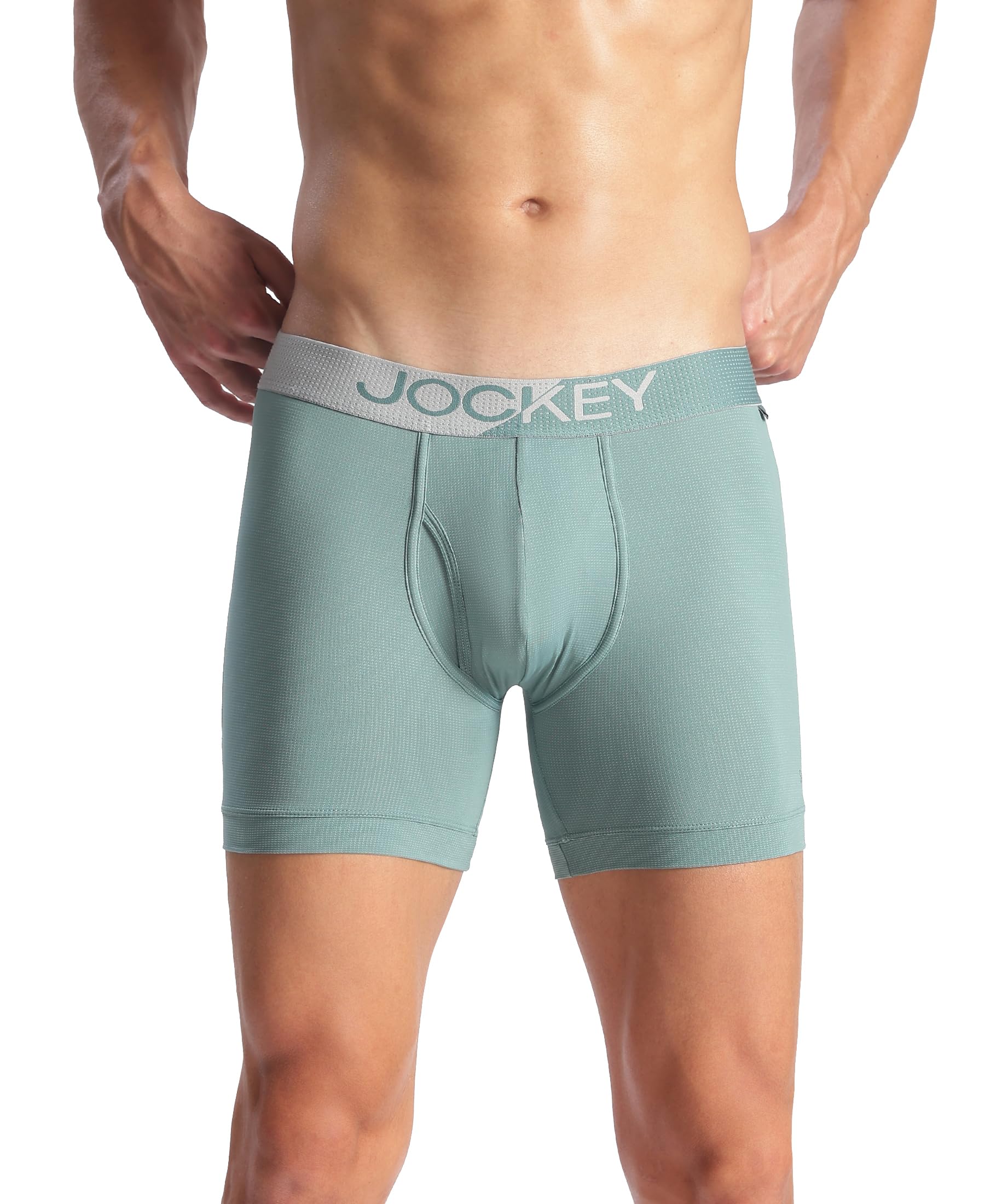 MM06 Men Microfiber Mesh Elastane Stretch Performance Active Wear Boxer Brief with StayDry Technology-image-21
