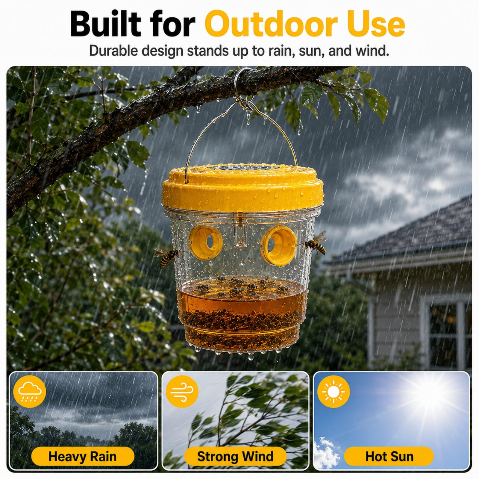 Upgraded Outdoor Suspension, Reusable Yellow Bucket (13, Yellow)