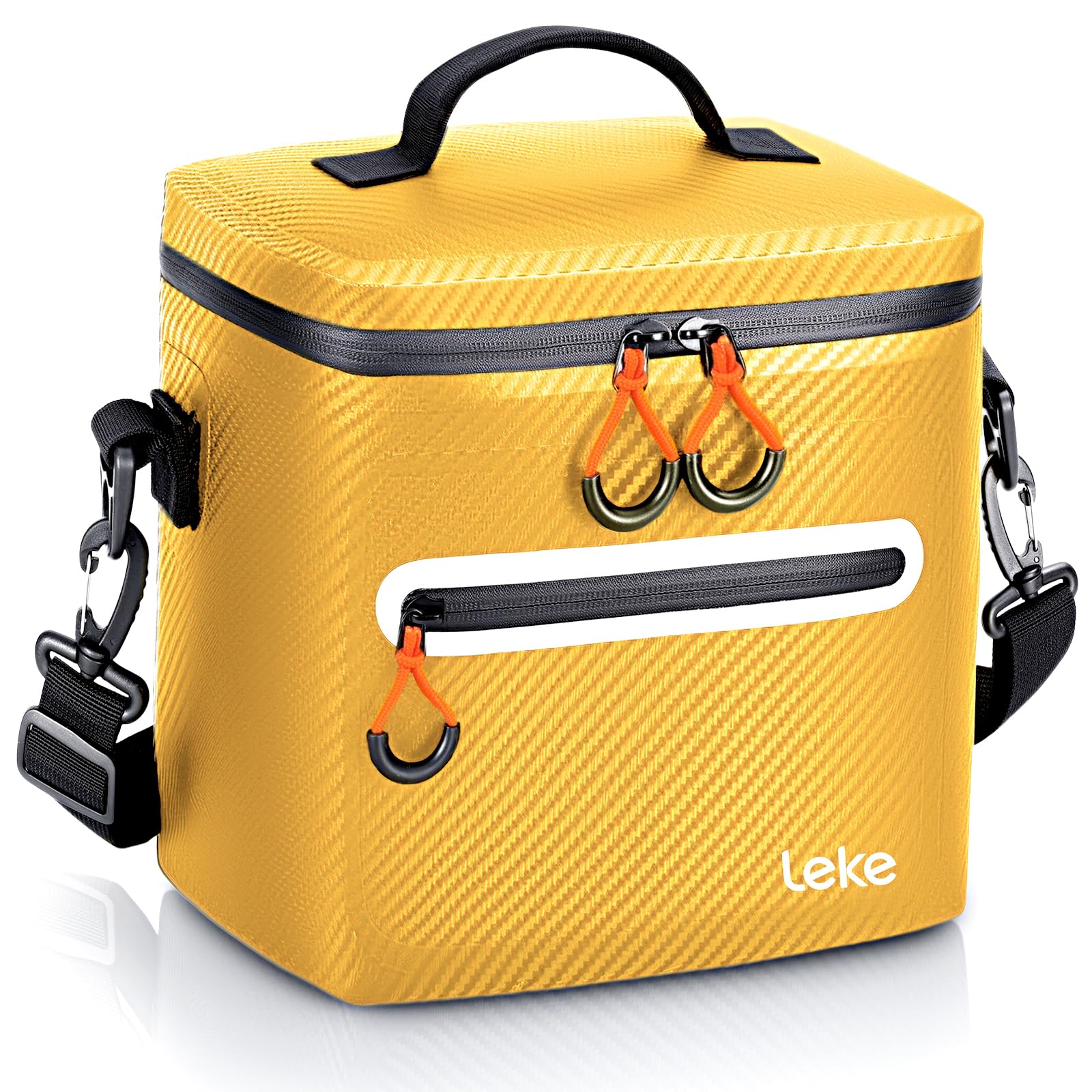 Lekesky Borsa termica termica rinforzata da 20 l, portatile, impermeabile e a prova di perdite, per campeggio, picnic, spiaggia, barbecue, colore giallo
