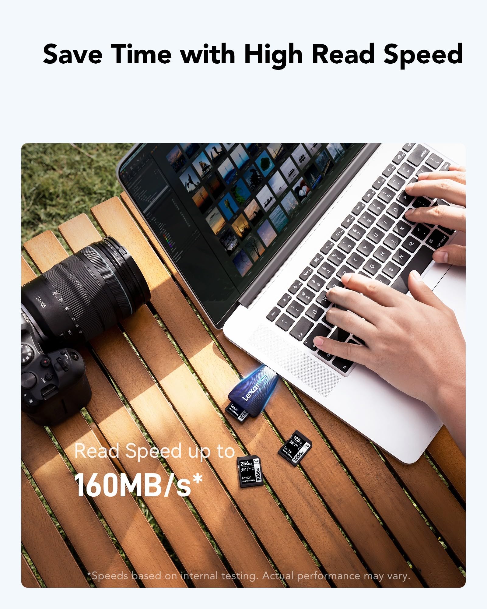 Lexar Profesjonalna karta SD 1066x 128 GB, karta SDXC UHS-I do 160 MB/s, karta pamięci SD V30/U3/C10 do aparatów DSLR i kamer HD