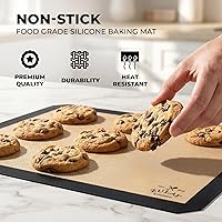 Vista 4 de Zulay Kitchen Tapete de silicona para hornear, hoja de silicona antiadherente reutilizable para horno, 16.5 x 11.6 pulgadas, gris oscuro