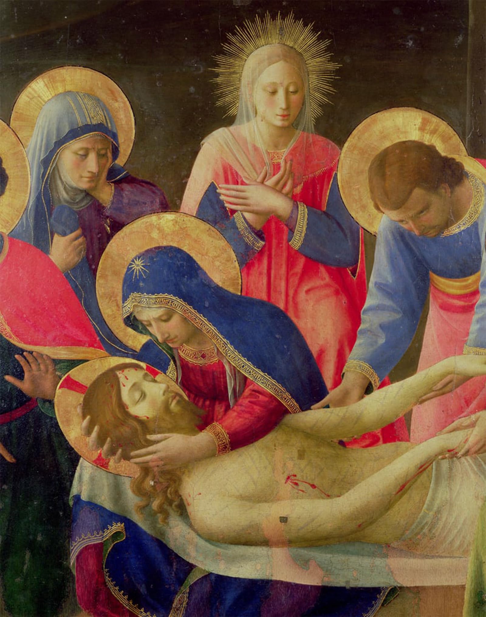 ARTXLXXBN Famous Prints Artwork Pictures Poster Painting Art Lamentation Over the Dead Christ by Fra Angelico Artwork Landscape Pictures for Home Decor 60x90cm