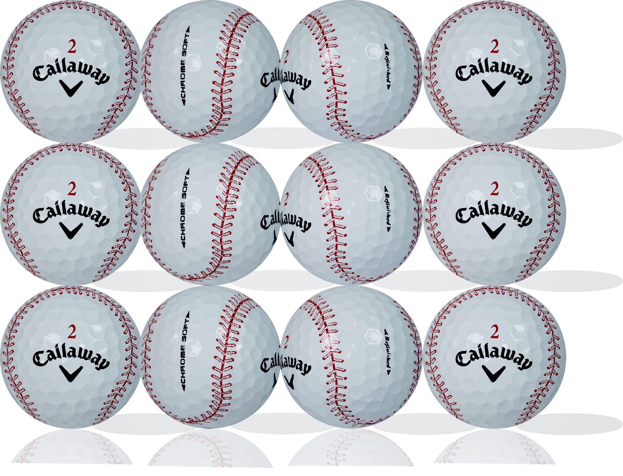 GBM Certified Refinished Baseball Golf Balls - for Callaway Chrome Soft Golf Balls, Par-FECT for Any Golf Outing, 12-Pack