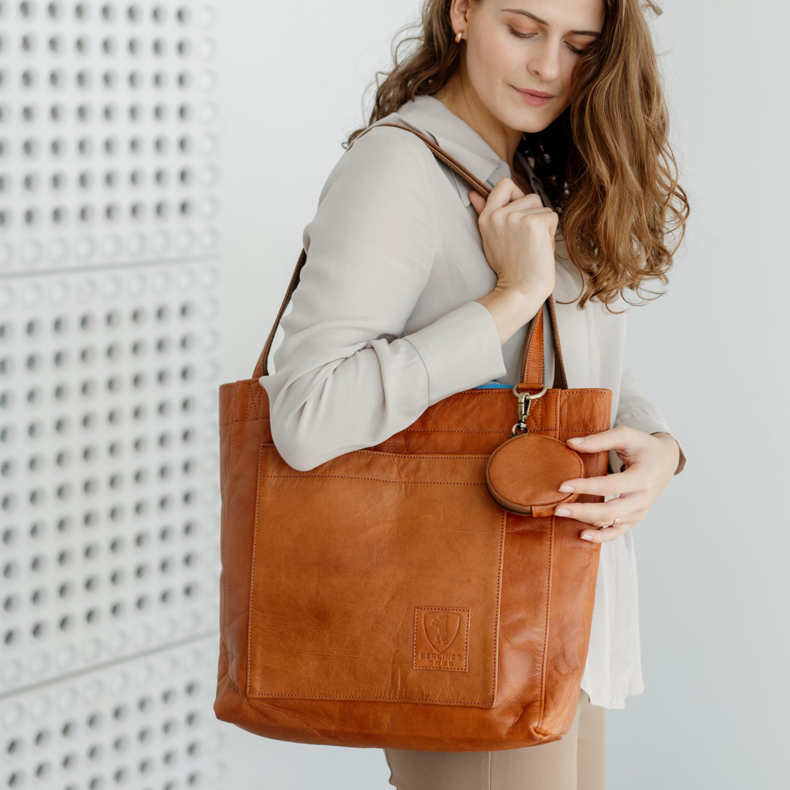 Berliner Bags Vintage Shopper Seville Tasche, Henkeltasche aus Leder, Handtasche für Damen