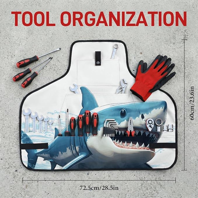 Delantal de trabajo Blue Shark con bolsillos ajustables miniatura 2