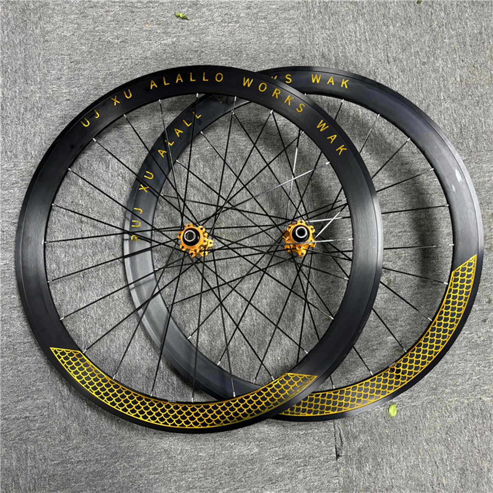 Felga aluminiowa, Zestaw kół szosowych 700C 30/40/50 mm wielokolorowe piasty dwuwarstwowy stop aluminium C/V/hamulce szczękowe 7-12 prędkości(Black Hub,50mm)
