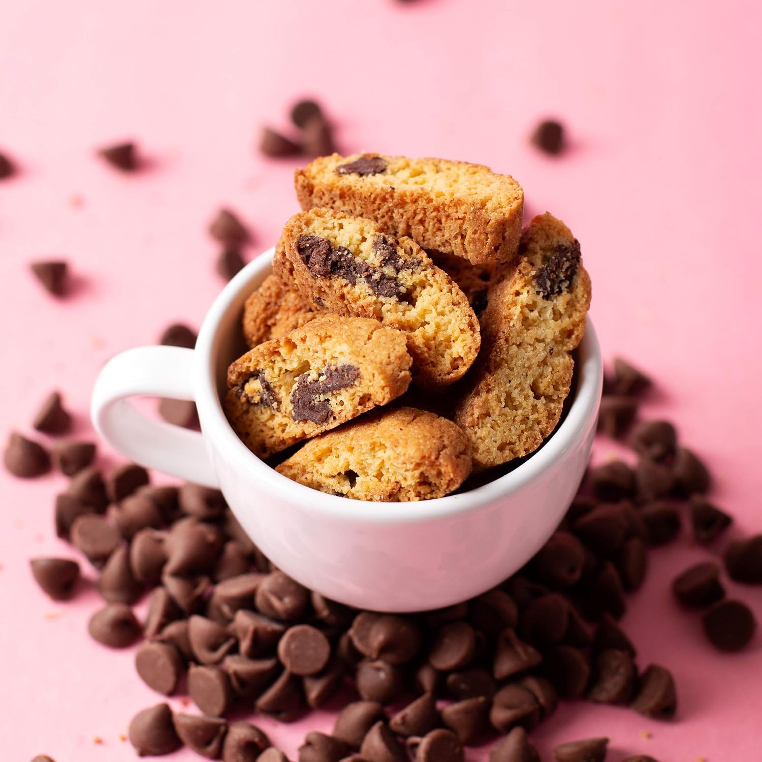 Highkey Keto Chocolate Chips Biscotti - 3 Pack - Low Carb Healthy Sugar Free Gluten Free Keto Snacks European Biscuit Carb Free Snacks Keto Food for Diabetic Ketogenic Paleo Protein Snacks Diet