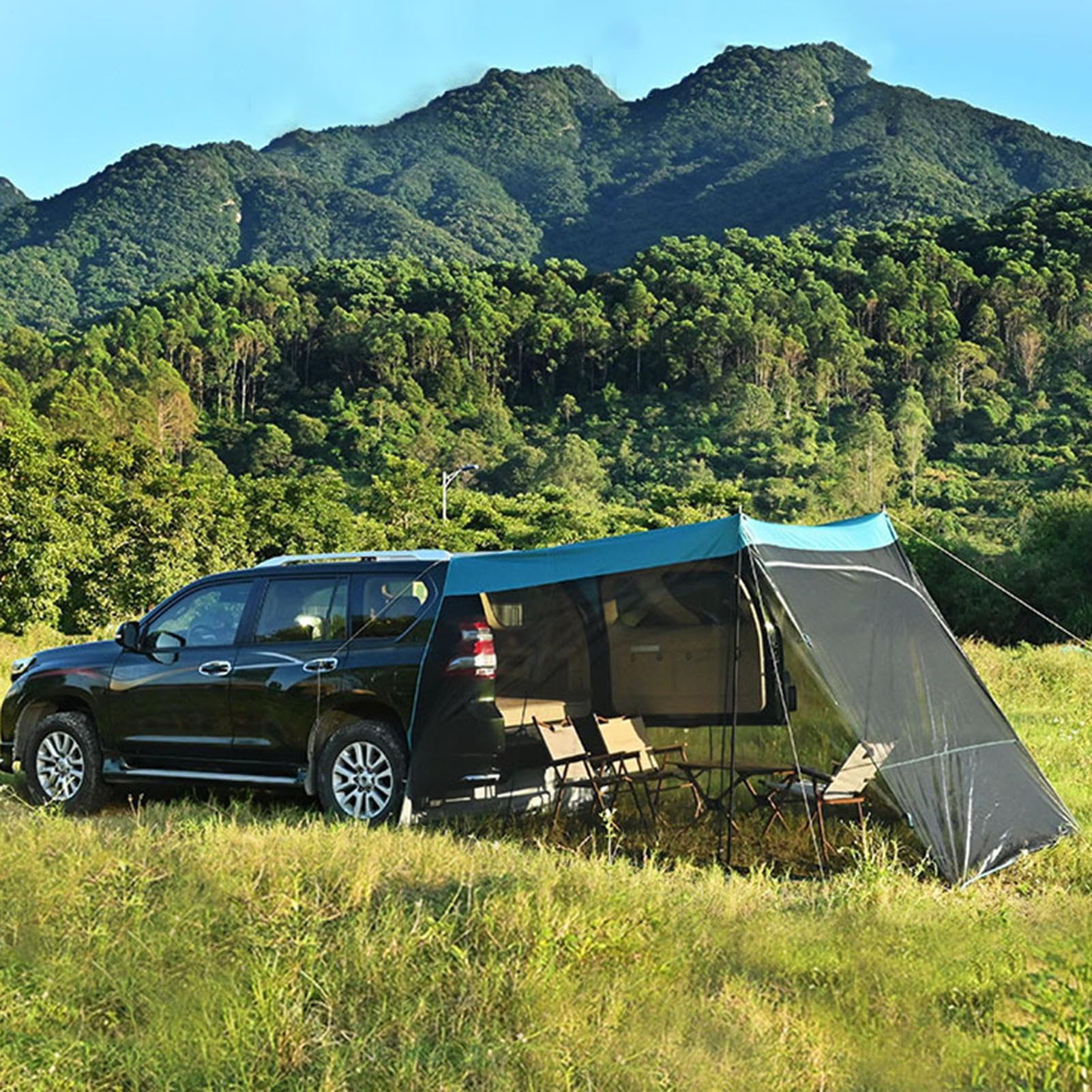 Generisch - Tenda per portellone posteriore, schermo di protezione UV NET | – tende – 137,8 x 118,11 x 82,68 in tenda da campeggio, tetto auto, tenda antivento per viaggi all'aperto