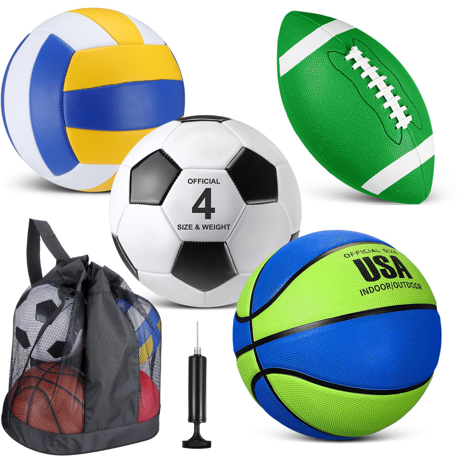 HyDren 4 Pcs Assorted Sports Balls Set for Kids Operation Christmas