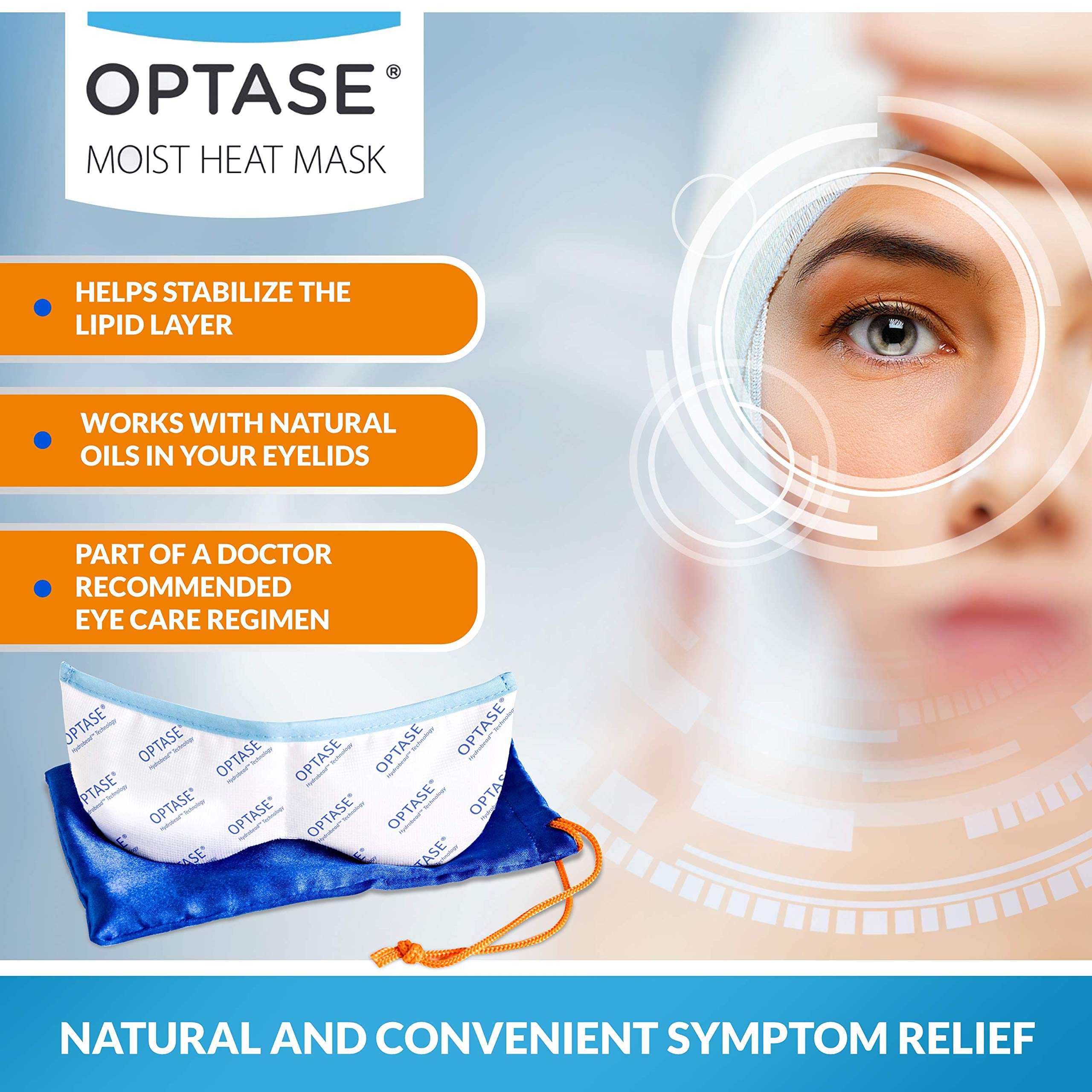 OPTASE Moist Heat Eye Mask for Dry Eyes Dry Eye Mask with HydroBead