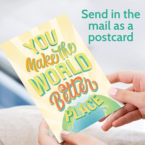 Miniatura 5 de T MARIE 50 tarjetas postales de agradecimiento y reconocimiento, haces del mundo un lugar mejor, tarjetas de felicitación para personal, voluntario,