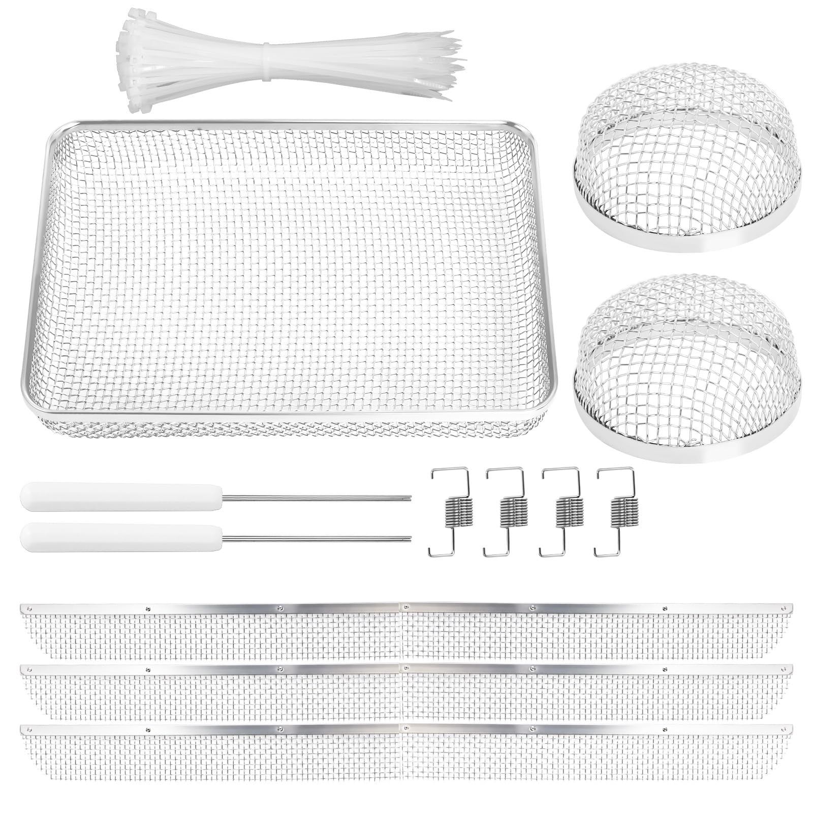 RV Insect Screen, RV Water Heater Cover for Refrigerator Vents 20" x 1-1/2" & 2.8''x1.3'' & 8.5" x 6" x 1.3" Furnace Bug Screen with Installation Tool(6PC Set)