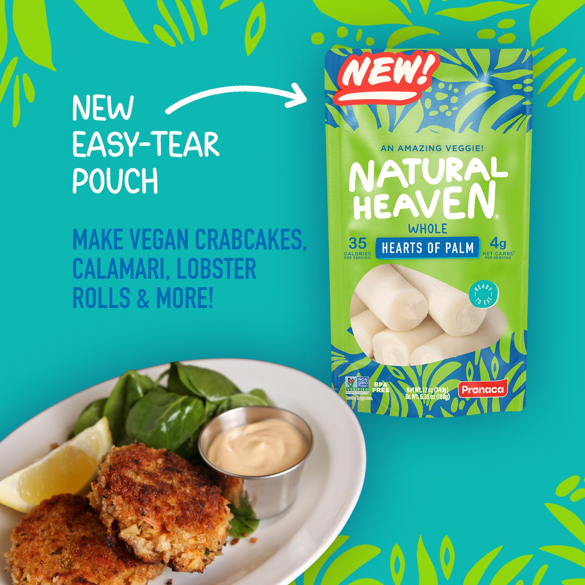 Natural Heaven Whole Hearts of Palm – Crisp, Fresh & Ready to Eat, Low Carb, Keto & Vegan Friendly, Perfect for Salads & Healthy Recipes