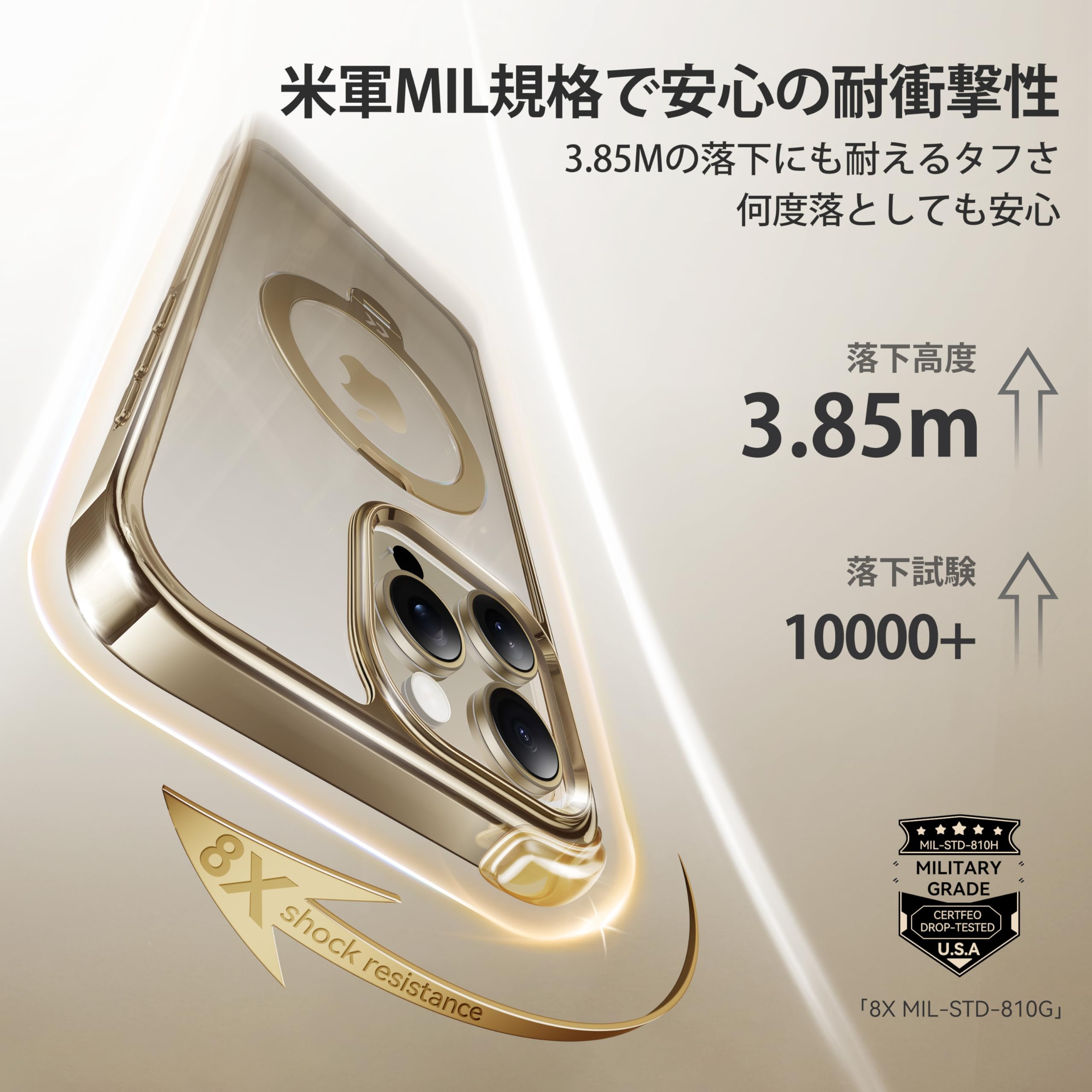 Amazon.co.jp: 【透き通る上質感・定点360°回転】CASEKOO iPhone 15